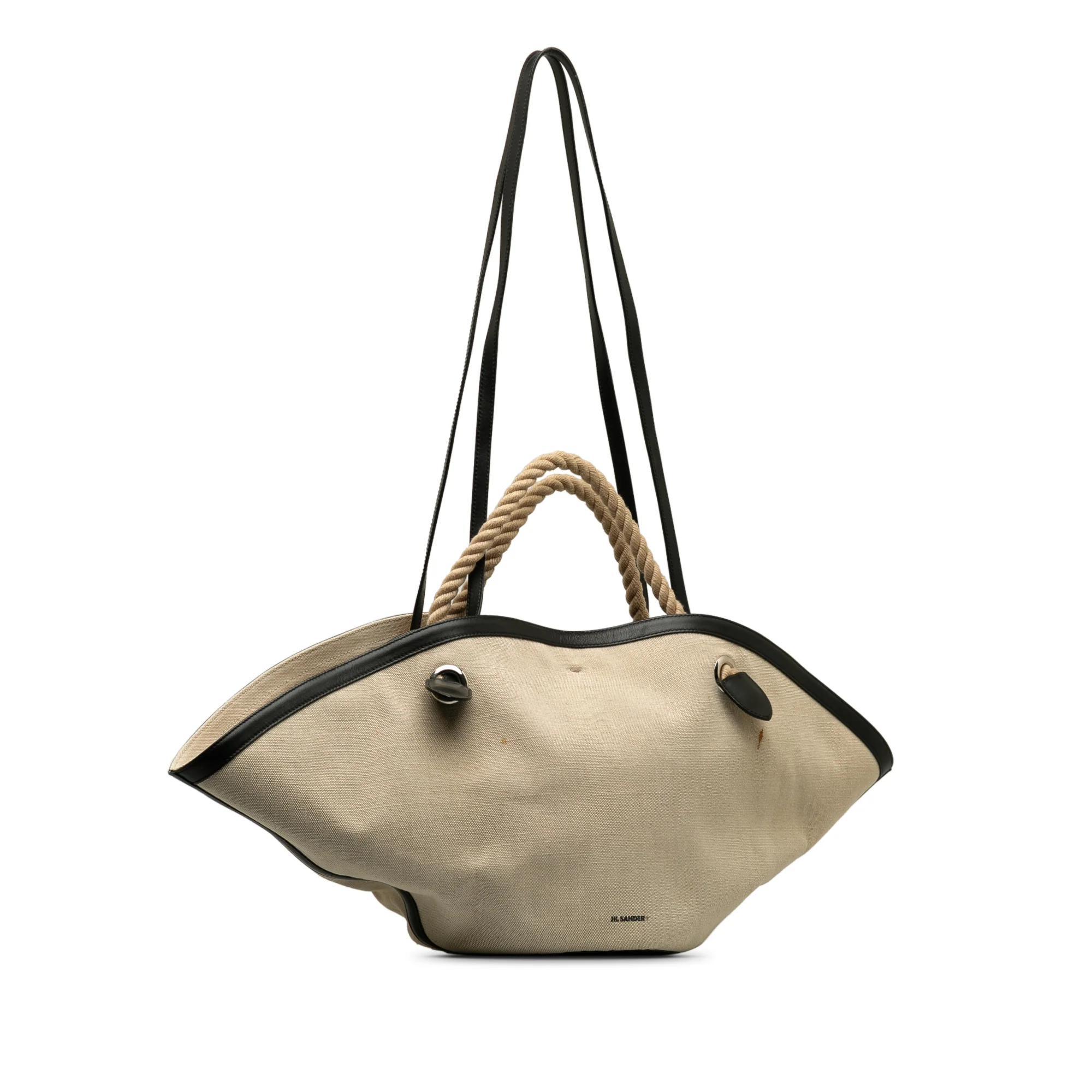 Jil Sander | Pre-Owned Canvas Sombrero Satchel | Beige - Image 2