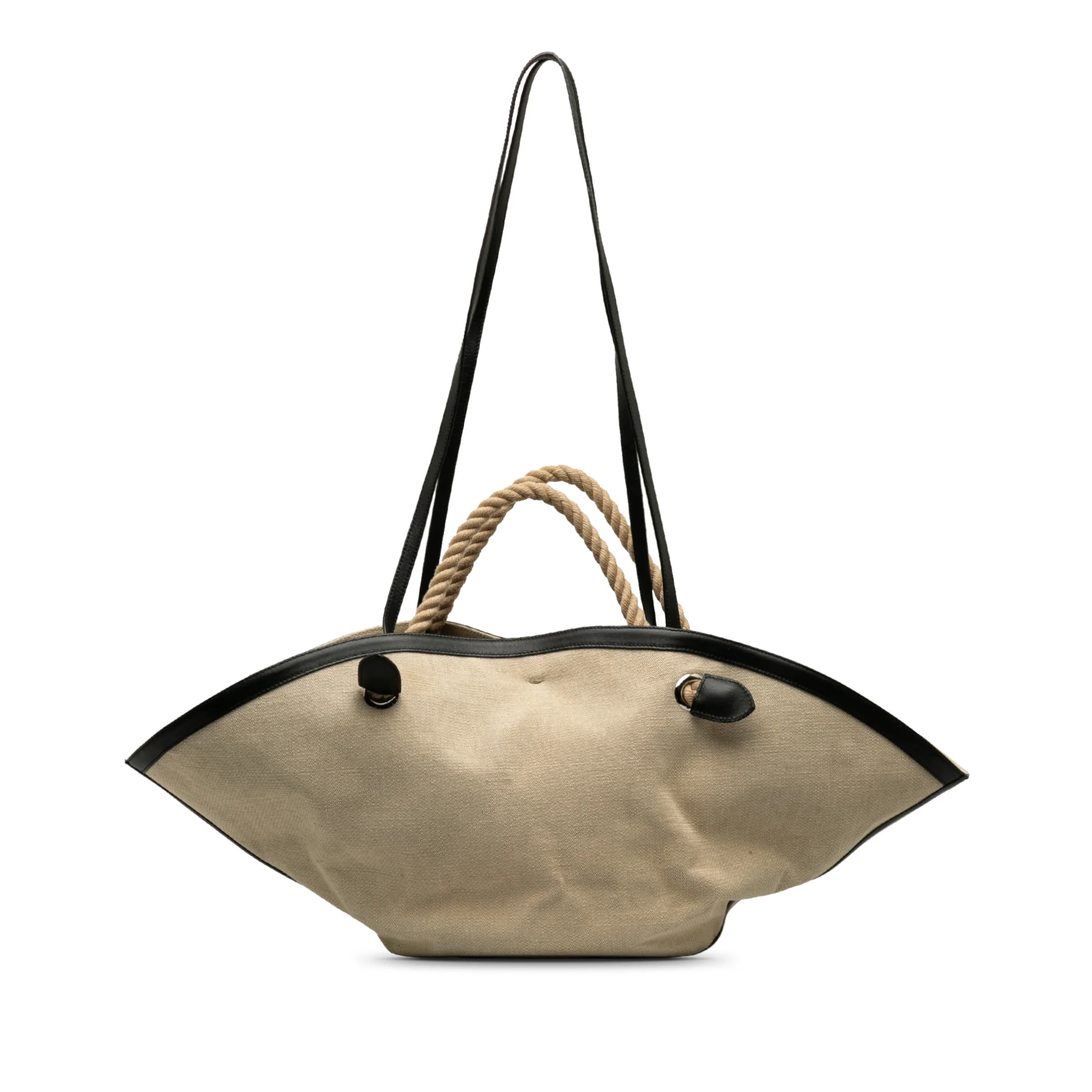 Jil Sander | Pre-Owned Canvas Sombrero Satchel | Beige - Image 3