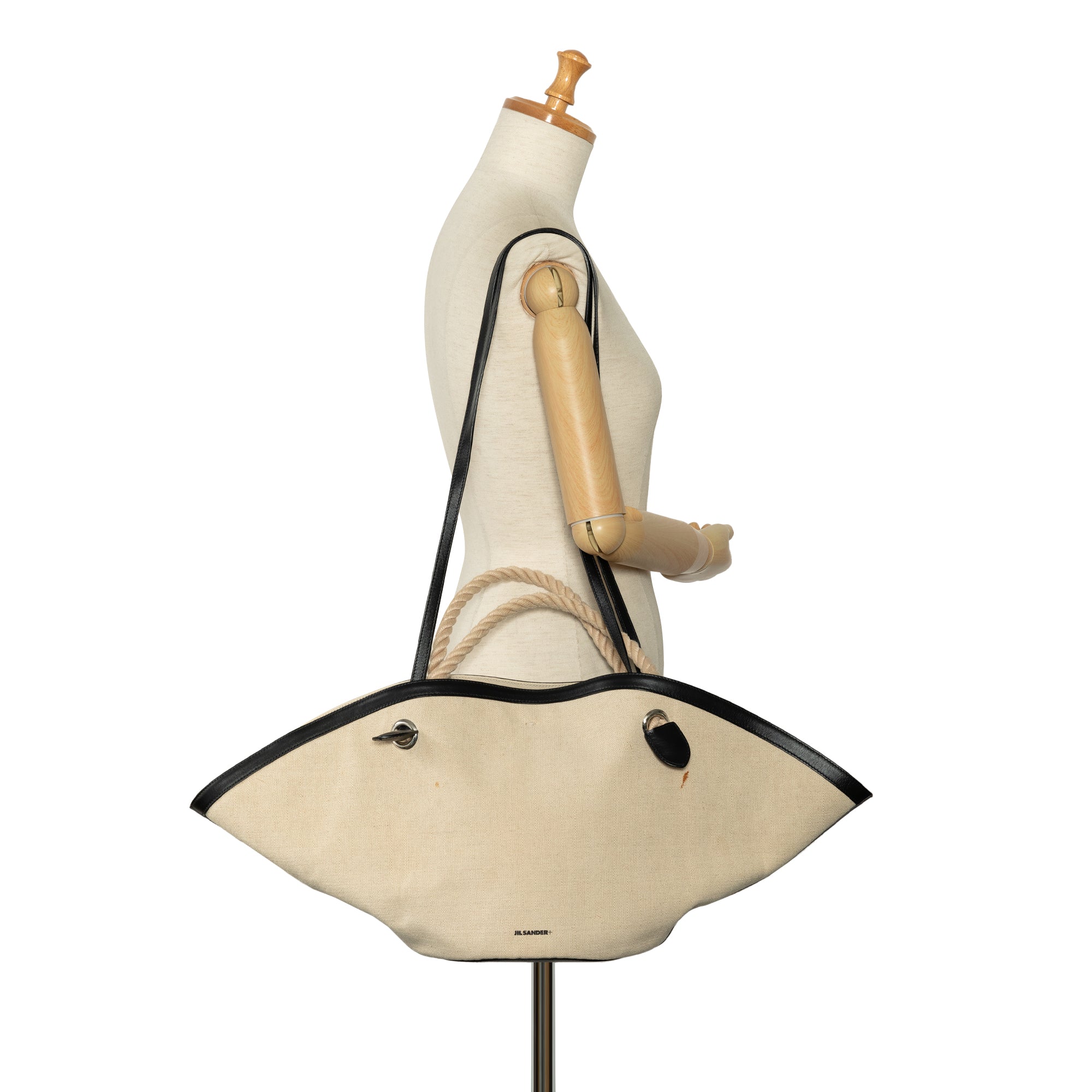 Jil Sander | Pre-Owned Canvas Sombrero Satchel | Beige - Image 9