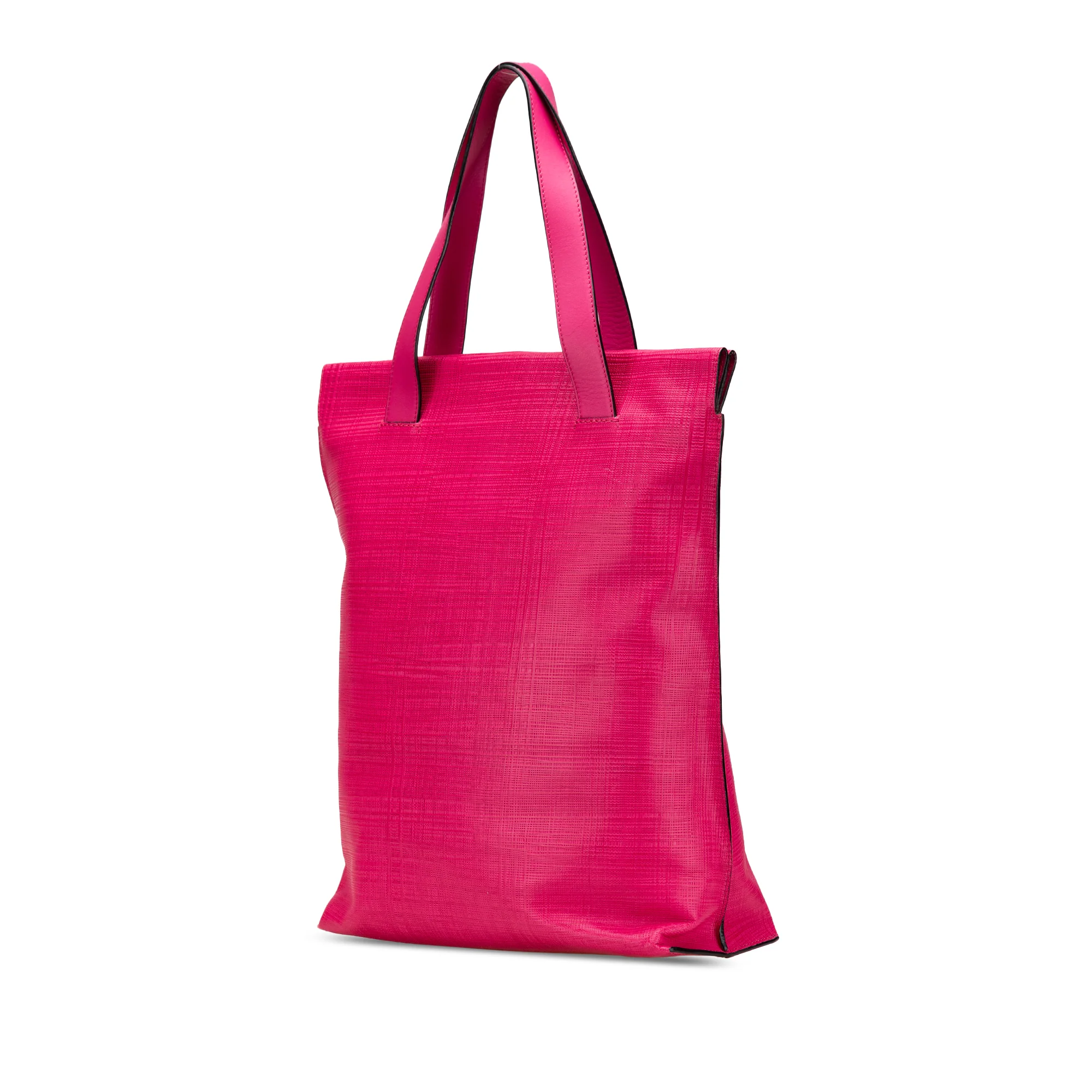 LOEWE | Pre-Owned Anagram Leather Shopper Tote | Pink/Hot Pink - Image 5