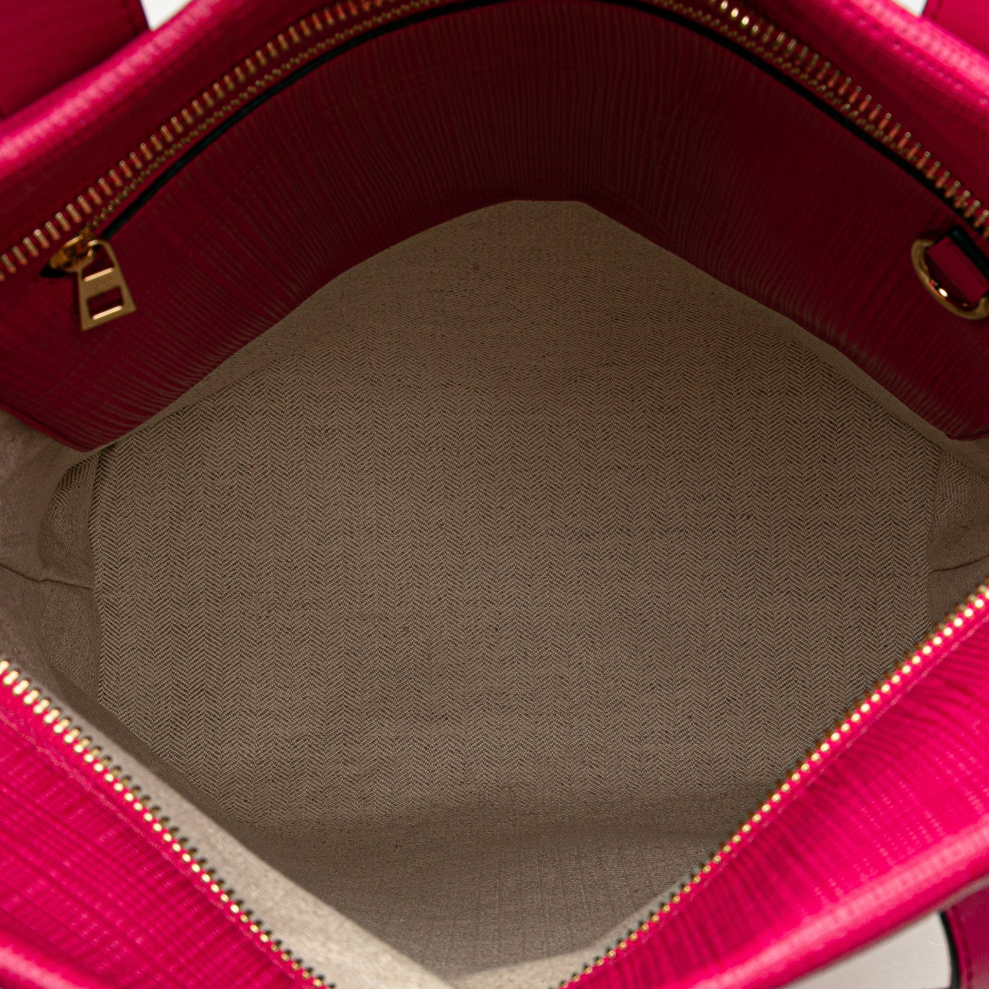 LOEWE | Pre-Owned Anagram Leather Shopper Tote | Pink/Hot Pink - Image 7