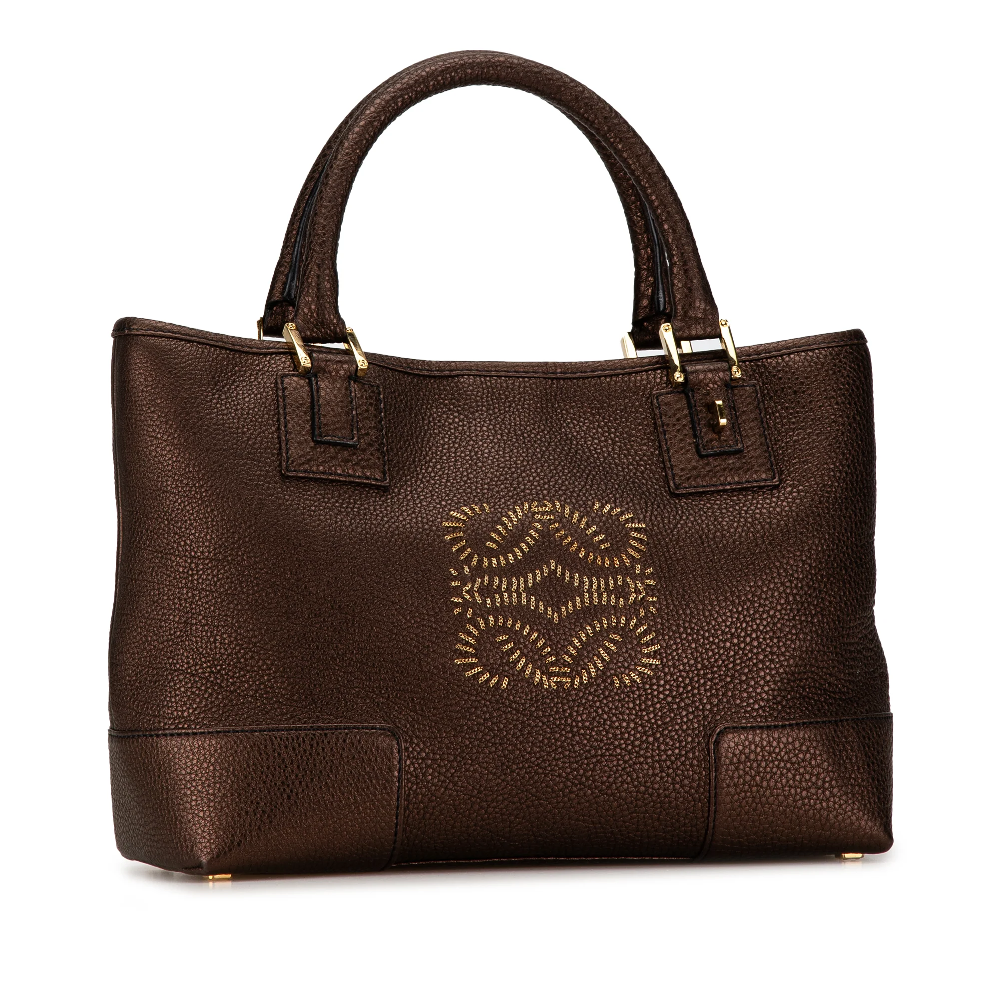 LOEWE | Pre-Owned Fusta Tote | Brown/Bronze - Image 6