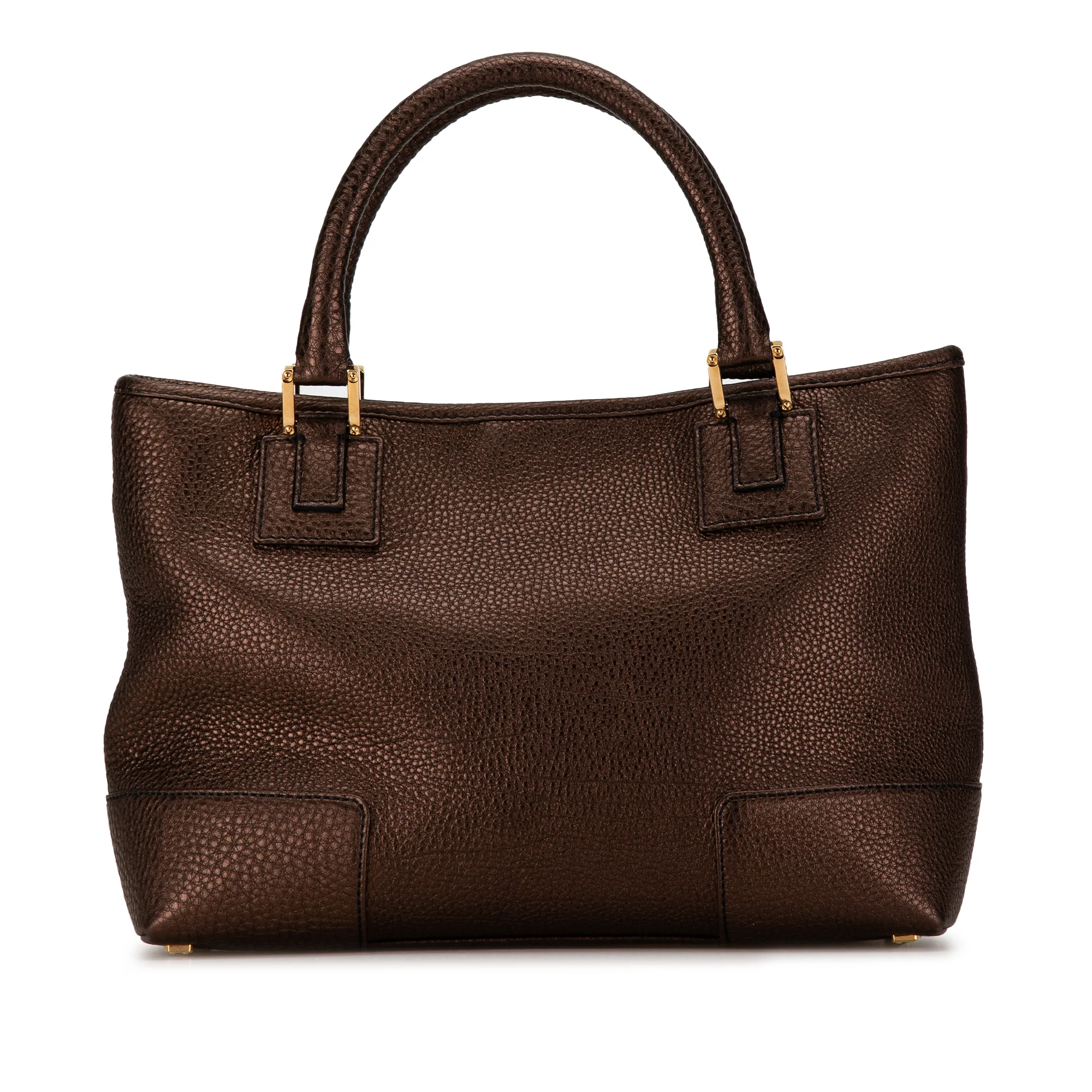 LOEWE | Pre-Owned Fusta Tote | Brown/Bronze - Image 7