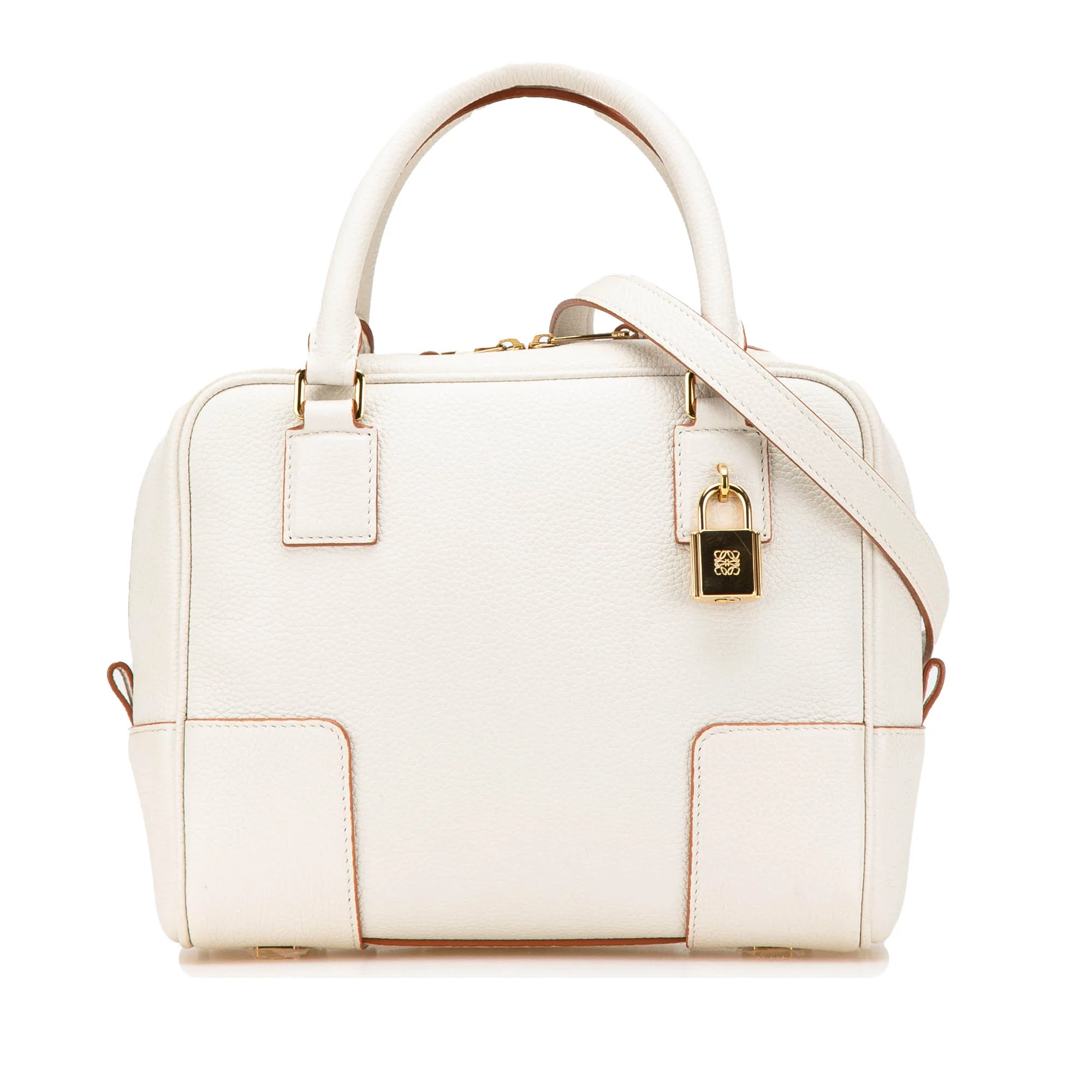 LOEWE | Pre-Owned Leather Amazona Square 19 | White