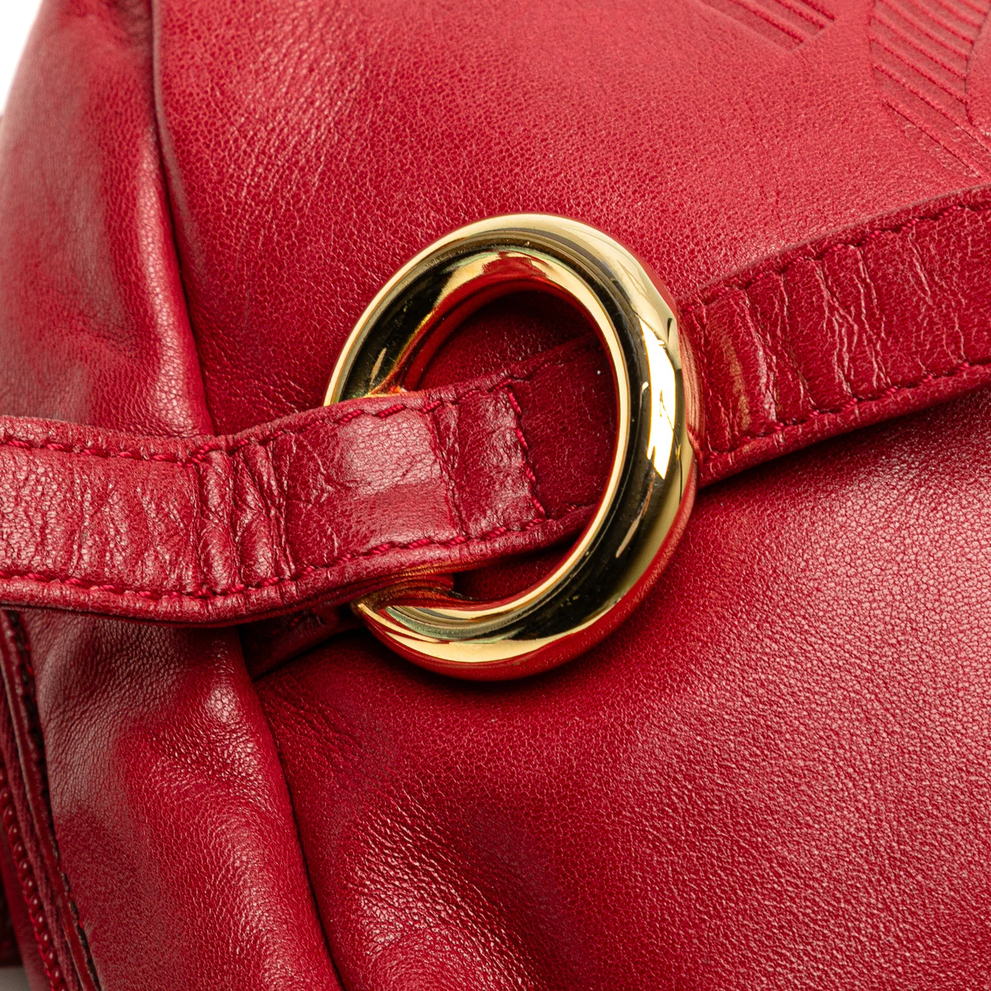 LOEWE | Pre-Owned Leather Anagram Crossbody | Red - Image 4