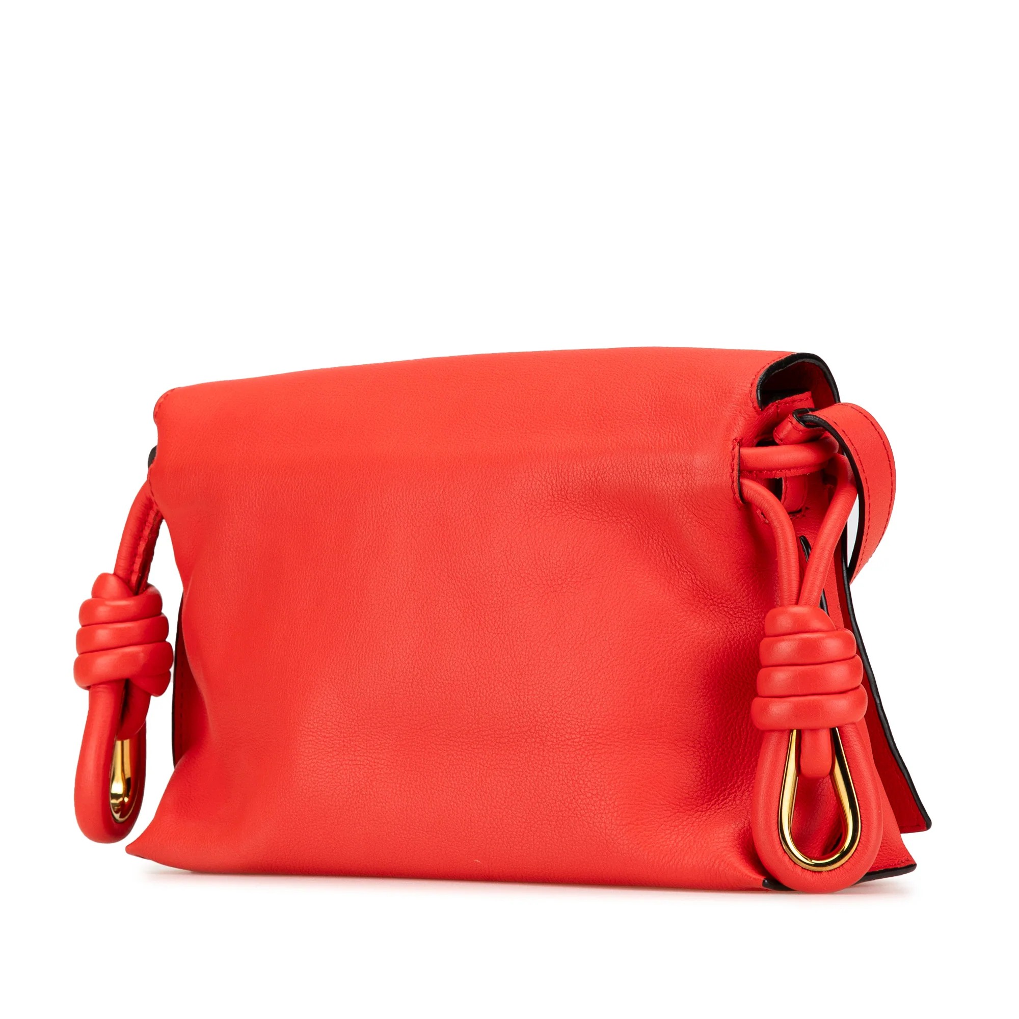 LOEWE | Pre-Owned Leather Flamenco Knot Whipstitch Crossbody | Red - Image 2