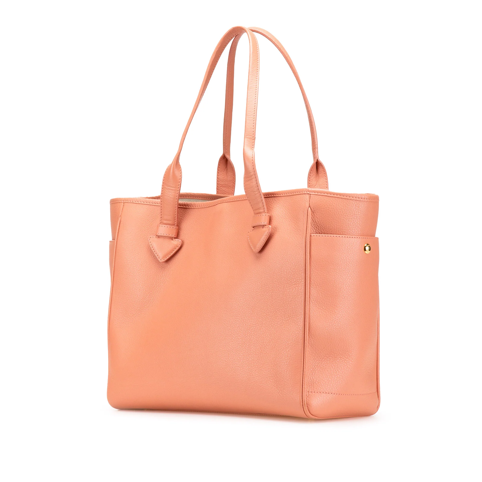 LOEWE | Pre-Owned Leather Heritage Tote | Pink/Salmon - Image 7