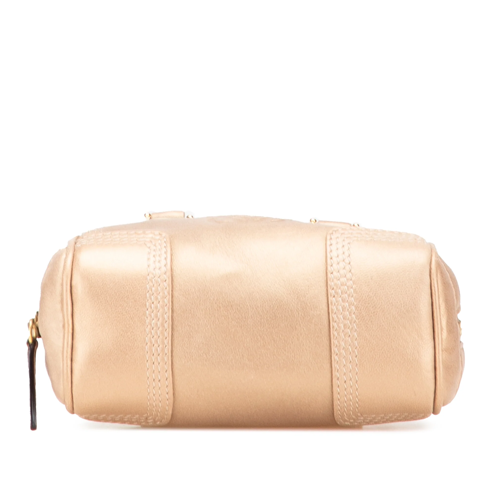 LOEWE | Pre-Owned Micro Metallic Leather Amazona Satchel | Gold - Image 6