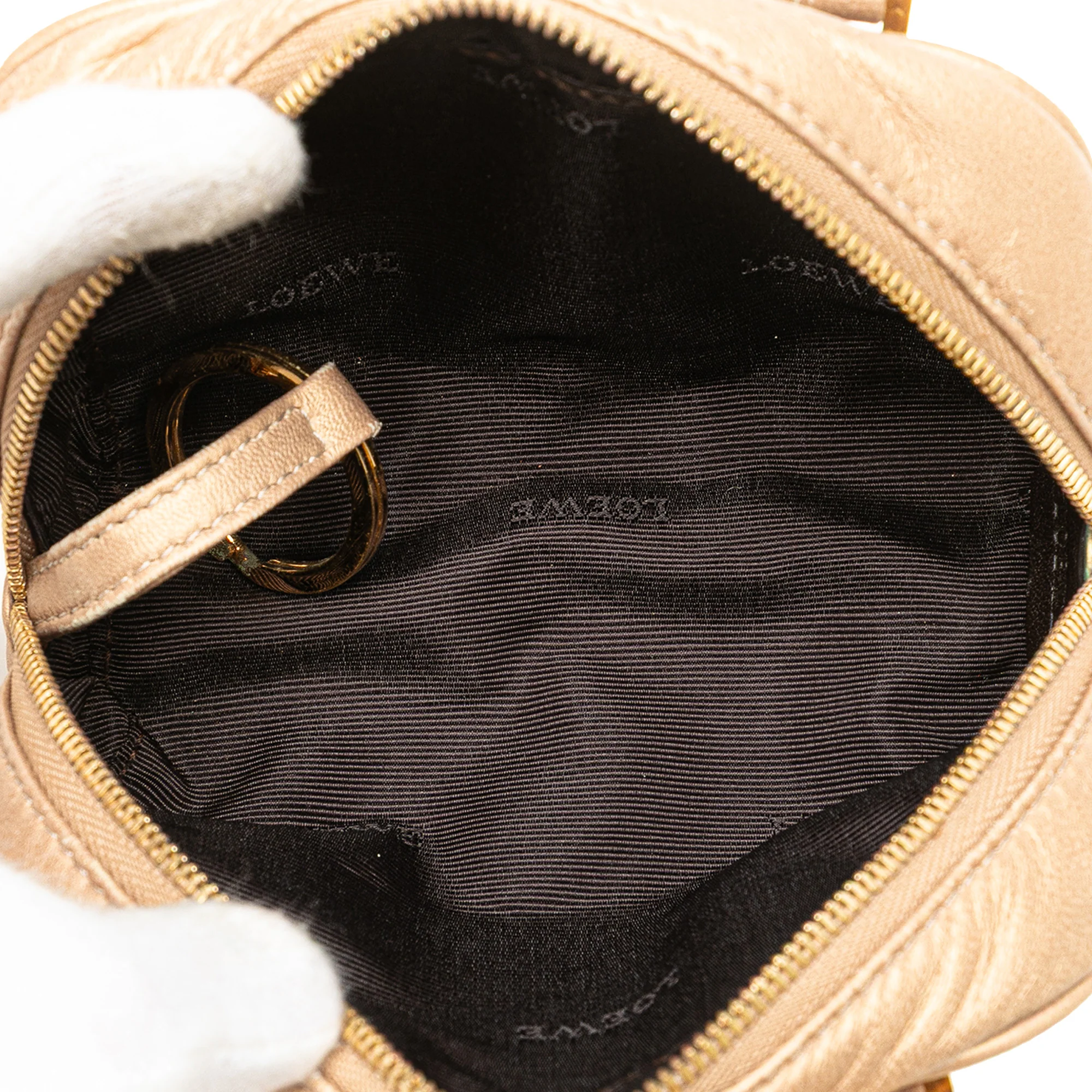 LOEWE | Pre-Owned Micro Metallic Leather Amazona Satchel | Gold - Image 7