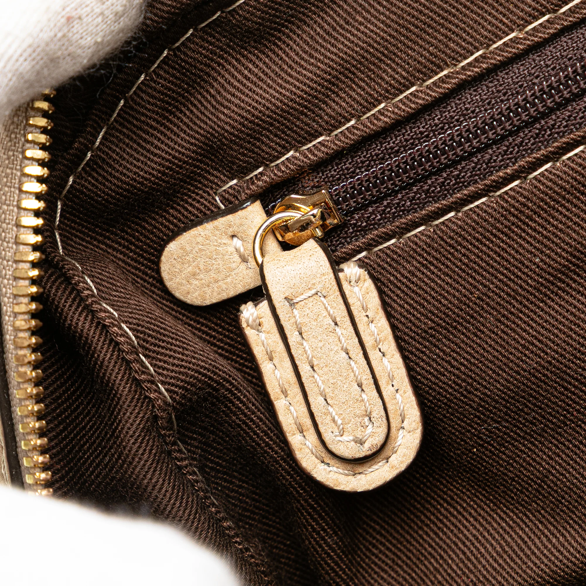 LOEWE | Pre-Owned Mini Anagram Leather Tassel Handbag | Brown/Light Beige - Image 10