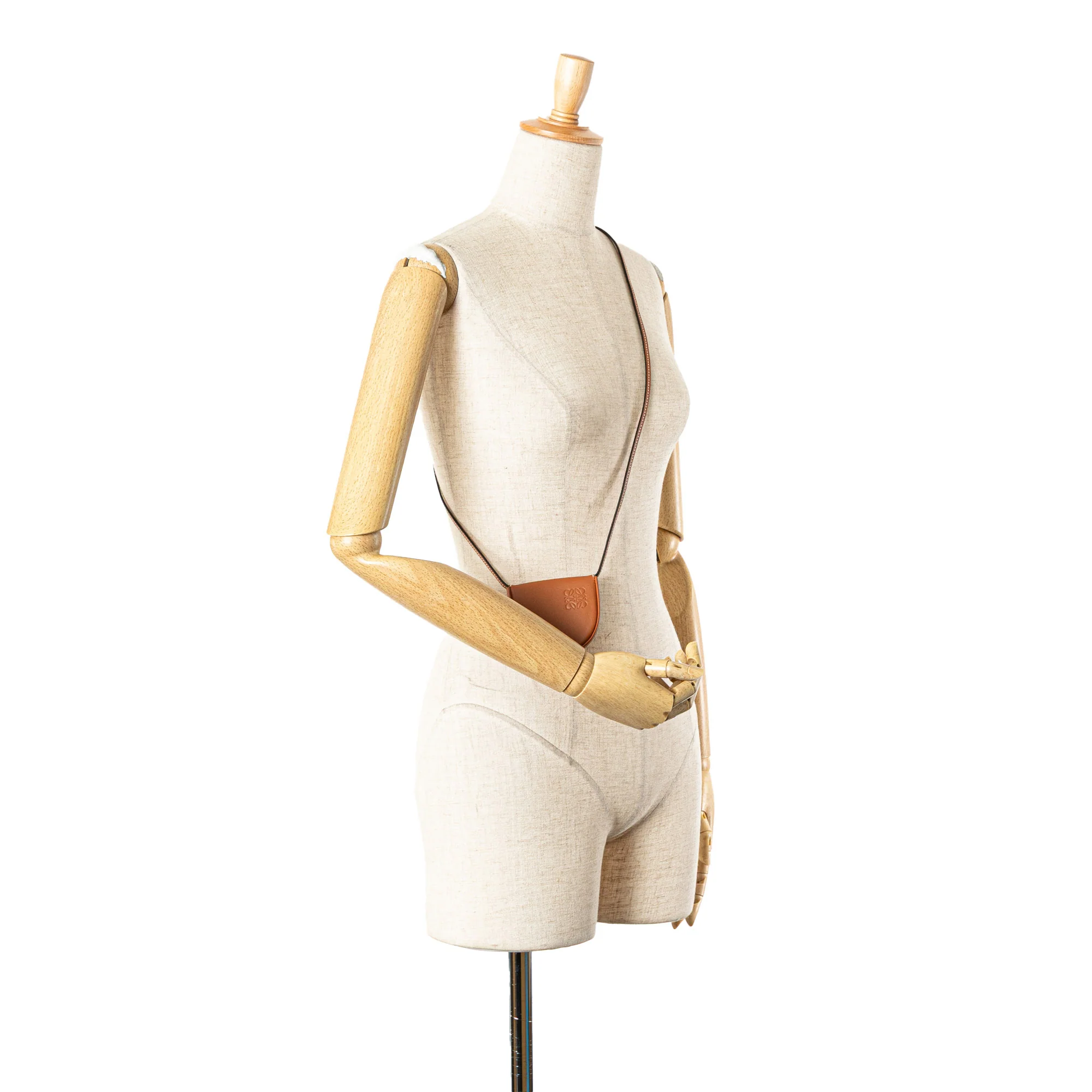 LOEWE | Pre-Owned Mini Soft Calfskin Heel Pouch | Brown - Image 4