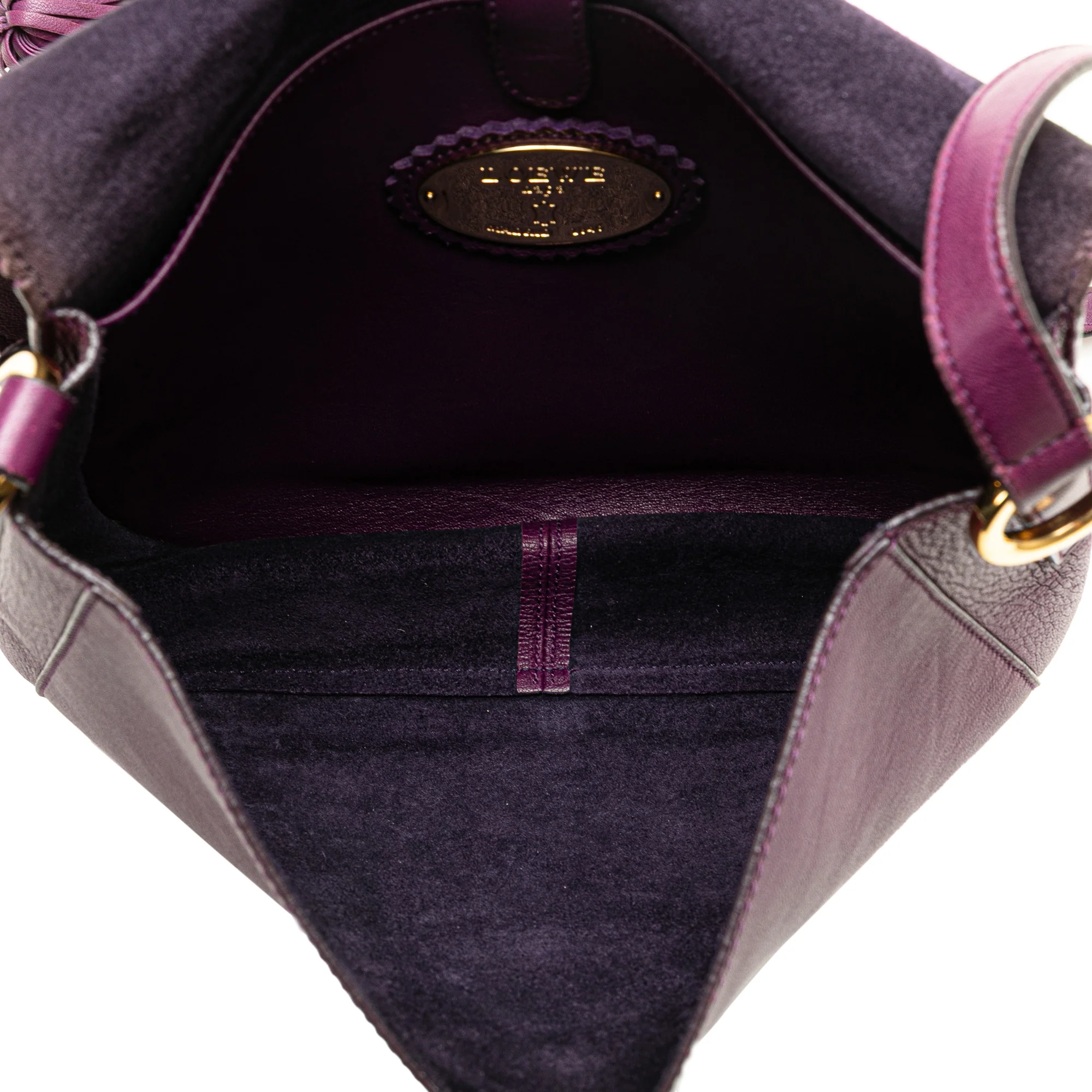 LOEWE | Pre-Owned Nappa Anagram Tassel Crossbody | Purple - Image 8