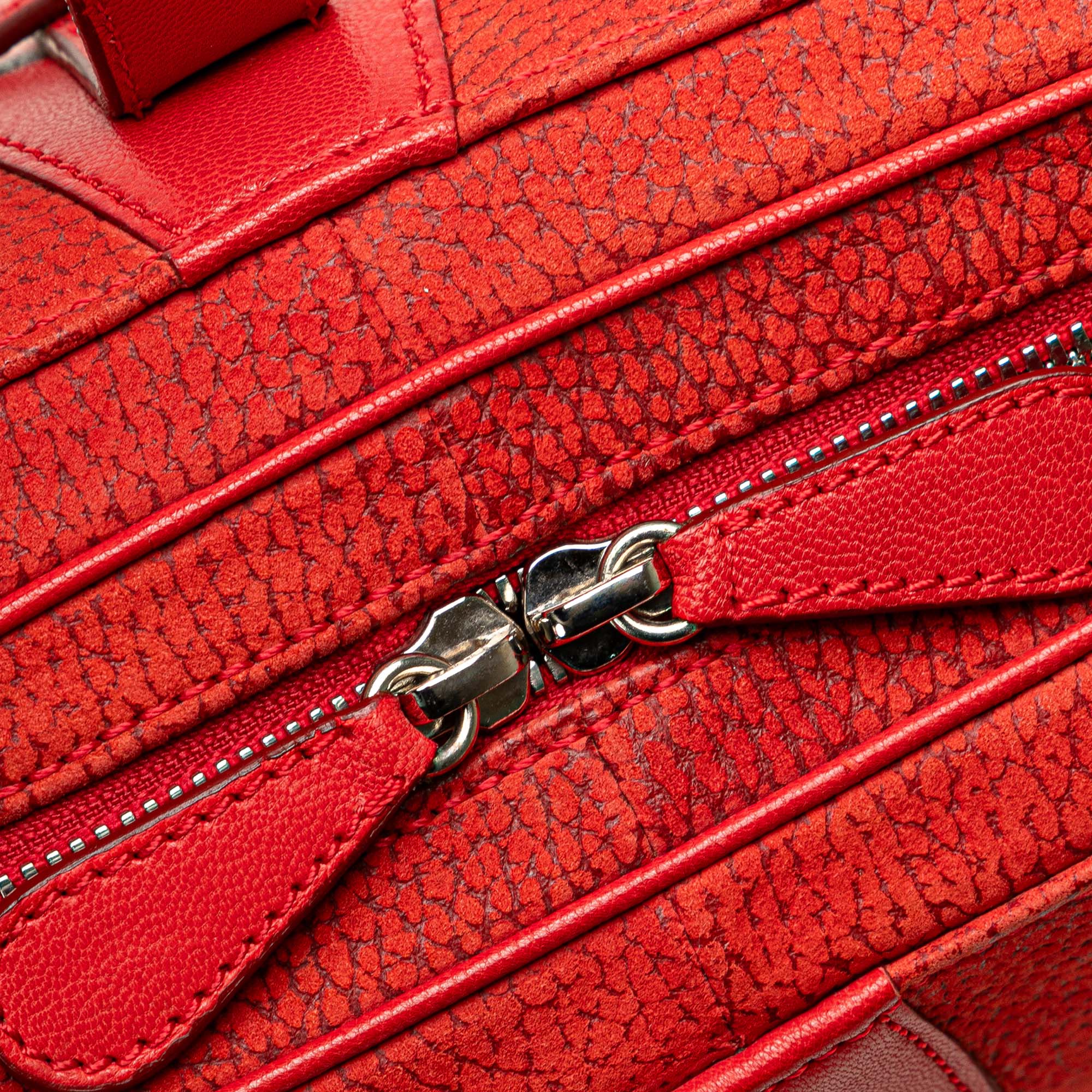 LOEWE | Pre-Owned Nubuck Senda Handbag | Red - Image 11
