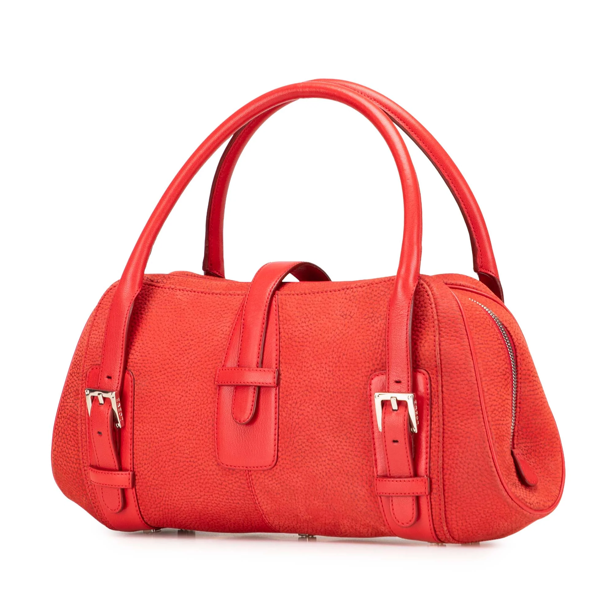 LOEWE | Pre-Owned Nubuck Senda Handbag | Red - Image 6