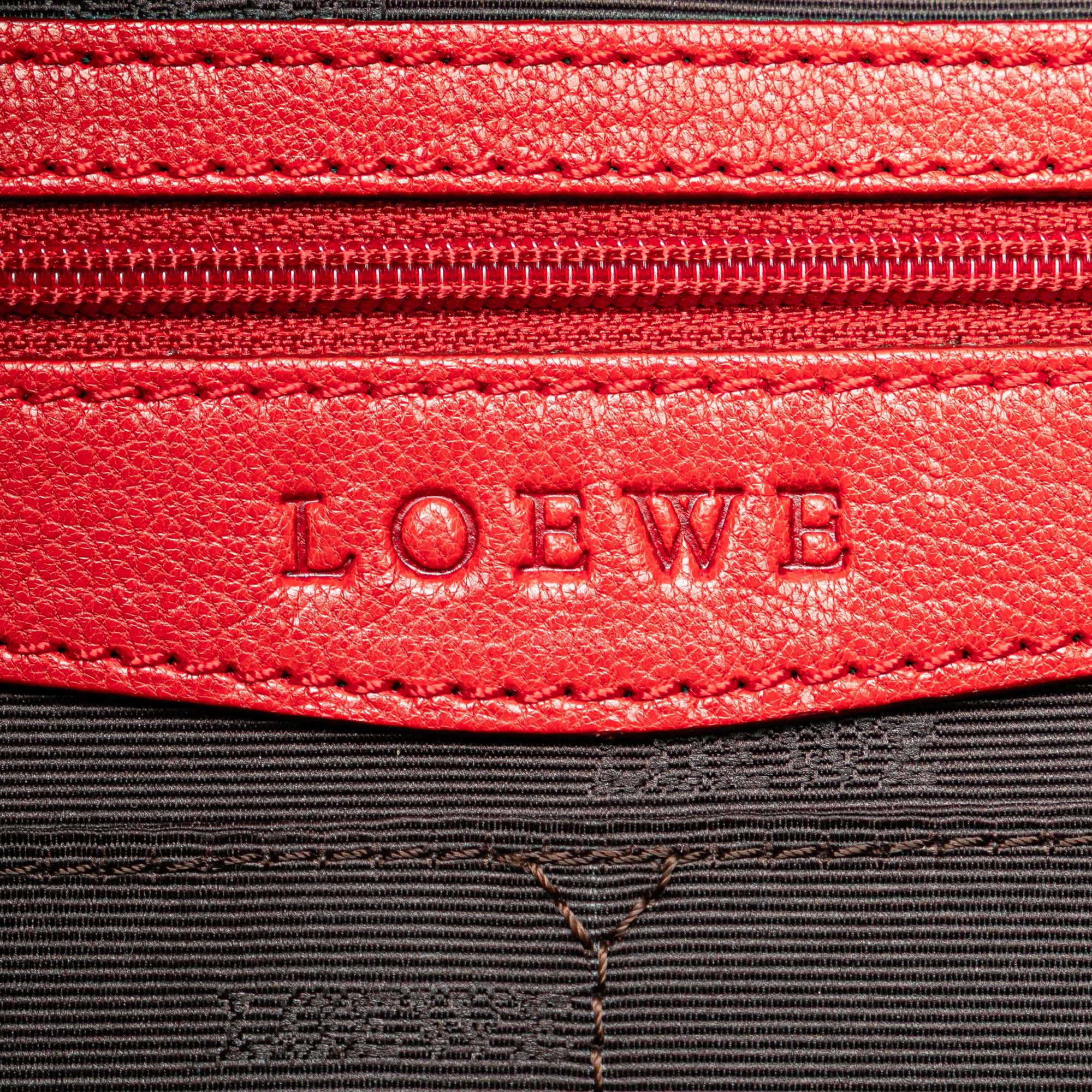 LOEWE | Pre-Owned Nubuck Senda Handbag | Red - Image 9