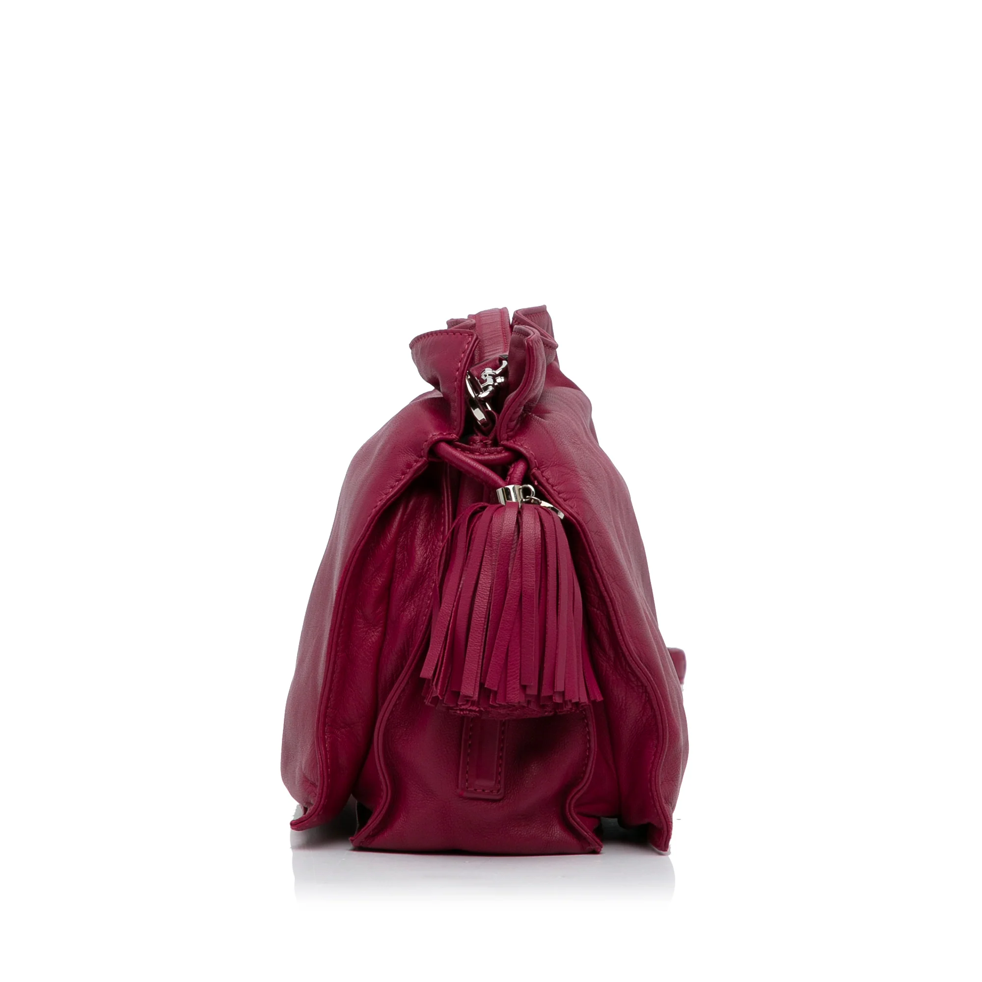 LOEWE | Pre-Owned Small Leather Flamenco Crossbody Bag | Pink/Hot Pink - Image 6