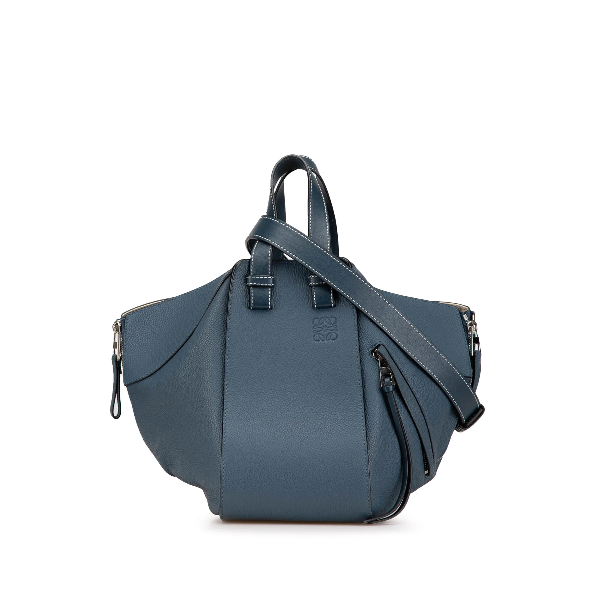 LOEWE | Pre-Owned Small Leather Hammock Bag | Blue