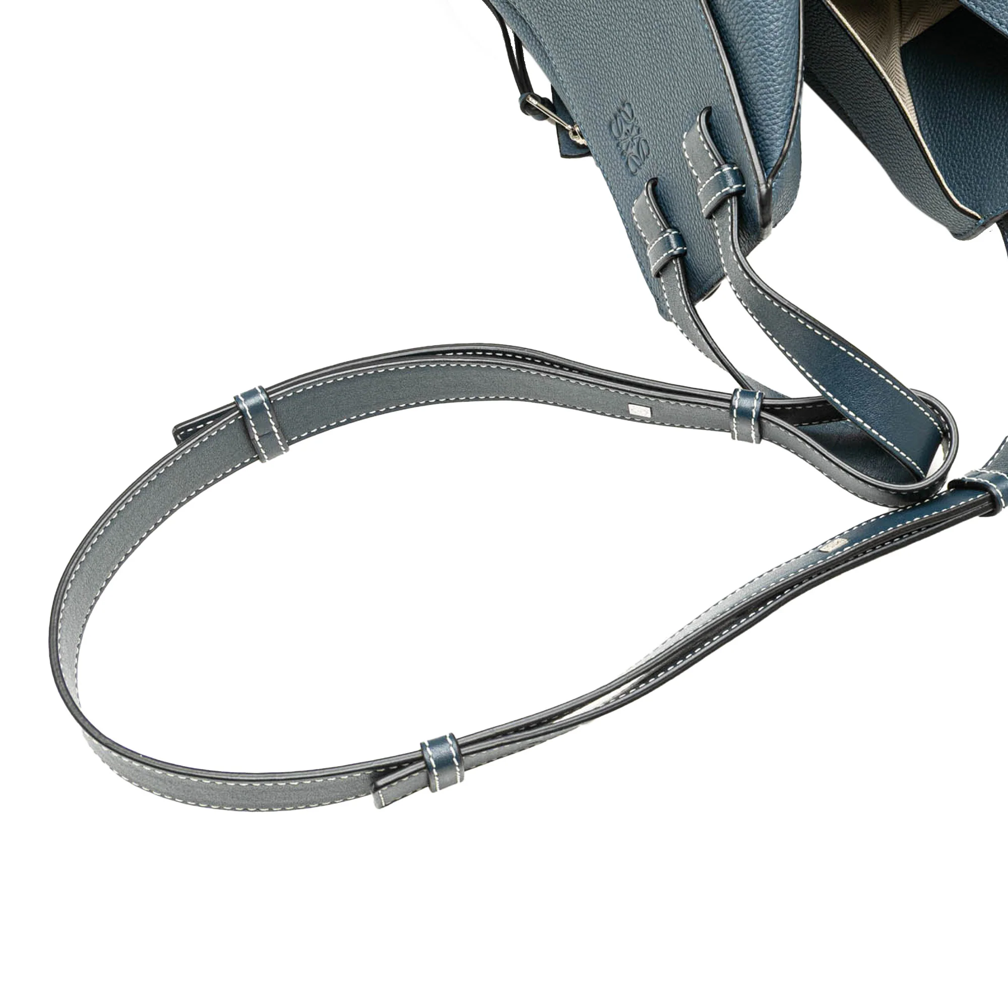 LOEWE | Pre-Owned Small Leather Hammock Bag | Blue - Image 2
