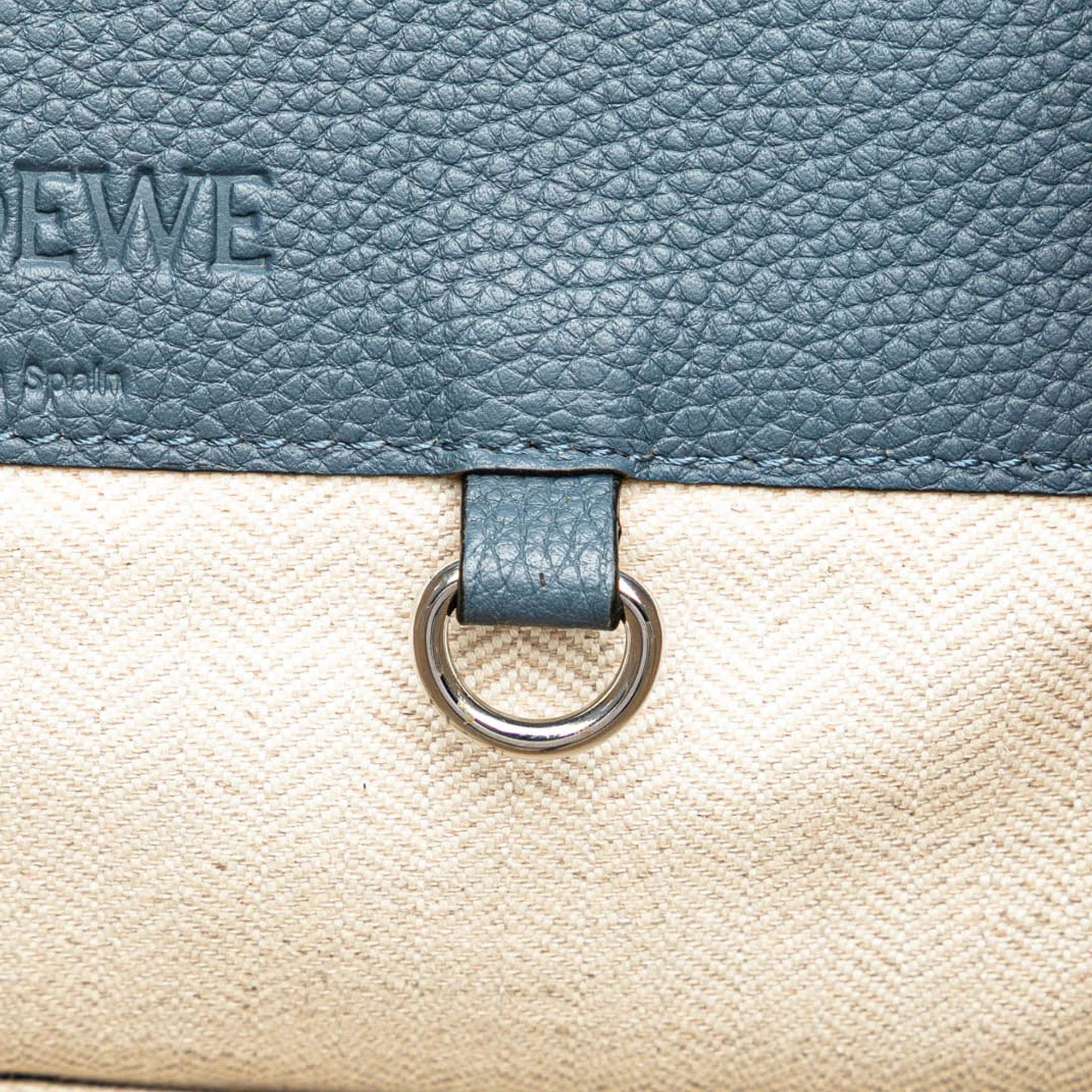 LOEWE | Pre-Owned Small Leather Hammock Bag | Blue - Image 9