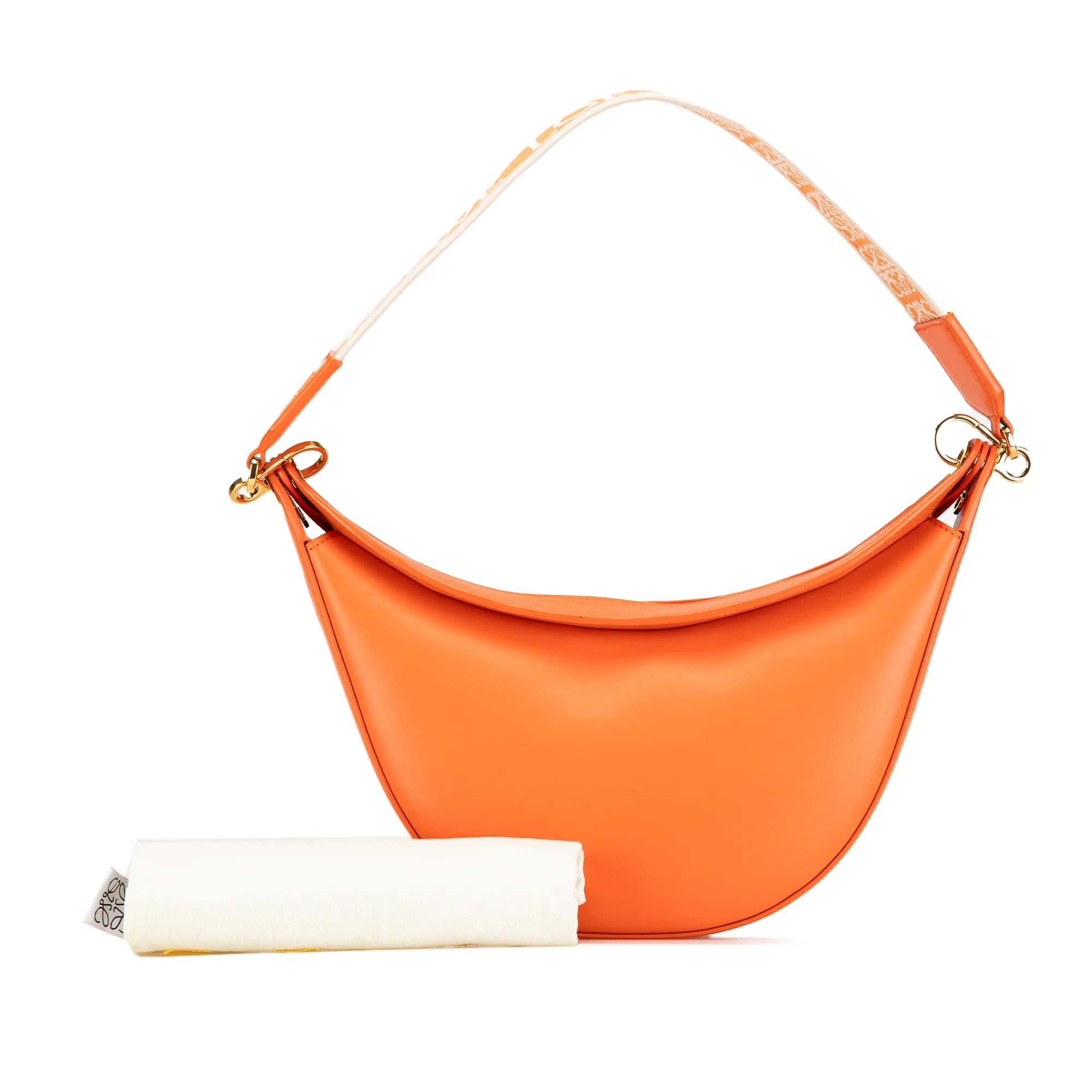 LOEWE | Pre-Owned Small Leather Luna Hobo | Orange - Image 8