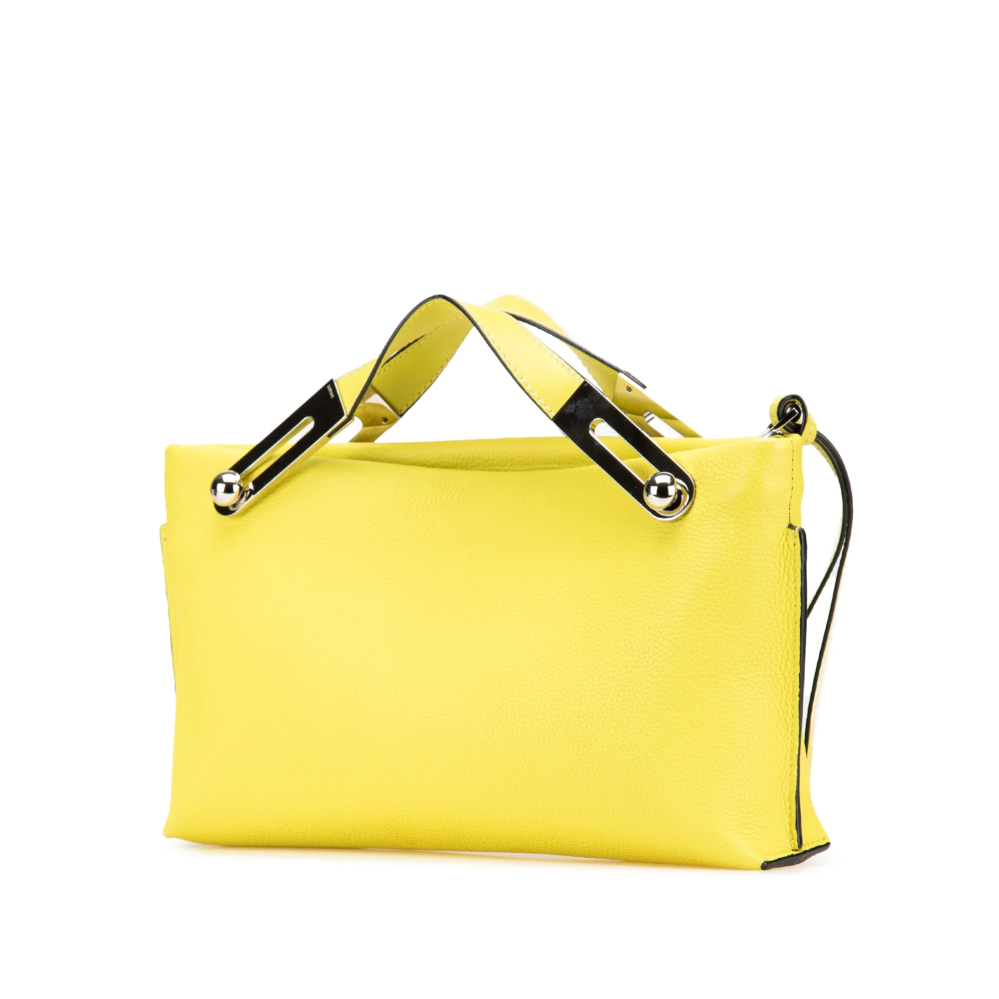 LOEWE | Pre-Owned Small Leather Missy Satchel | Yellow/Neon Yellow - Image 4