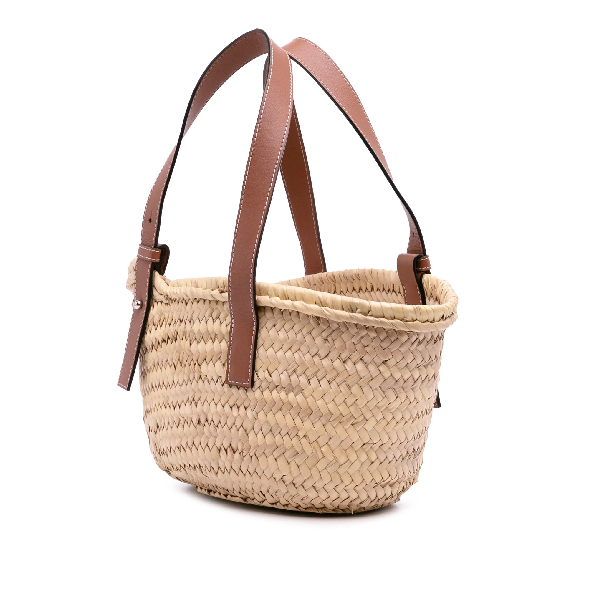 LOEWE | Pre-Owned Small Raffia Basket Tote | Beige - Image 2