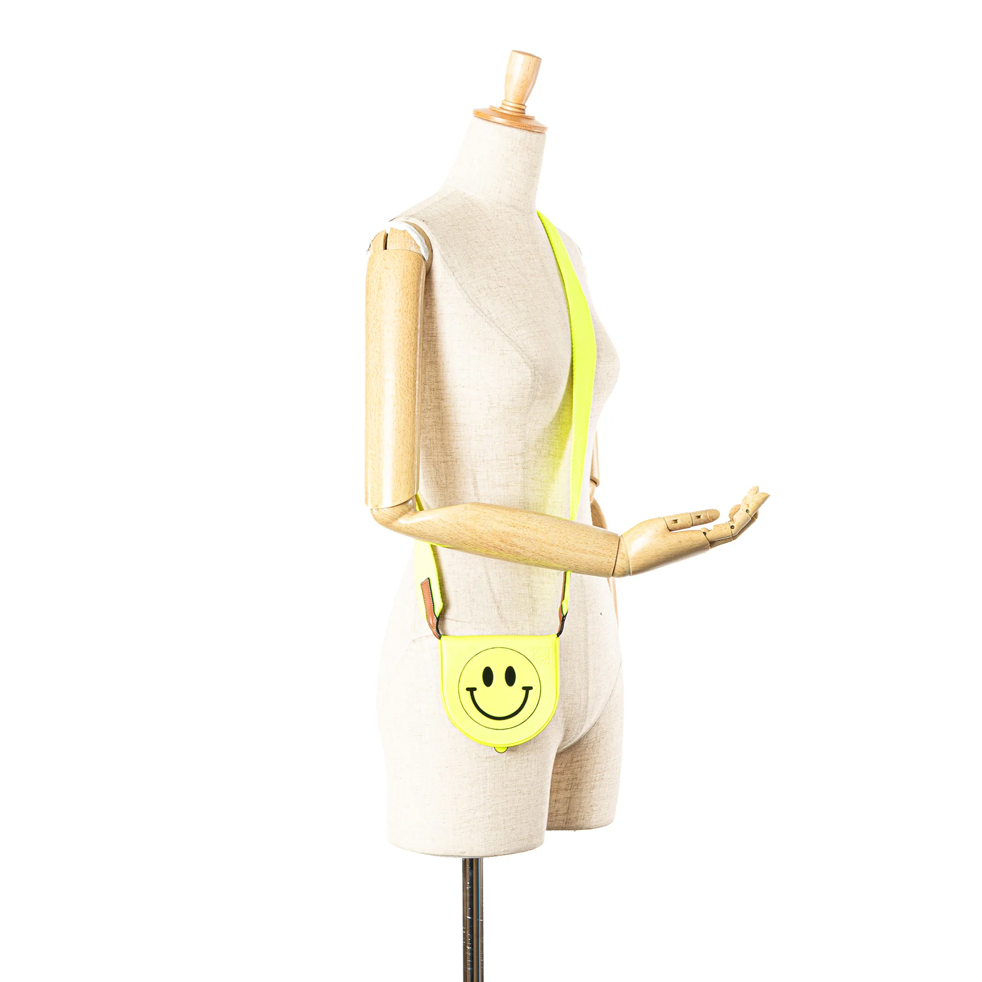 LOEWE | Pre-Owned Small Smooth Calfskin Smiley Heel Crossbody | Yellow/Neon Yellow - Image 2