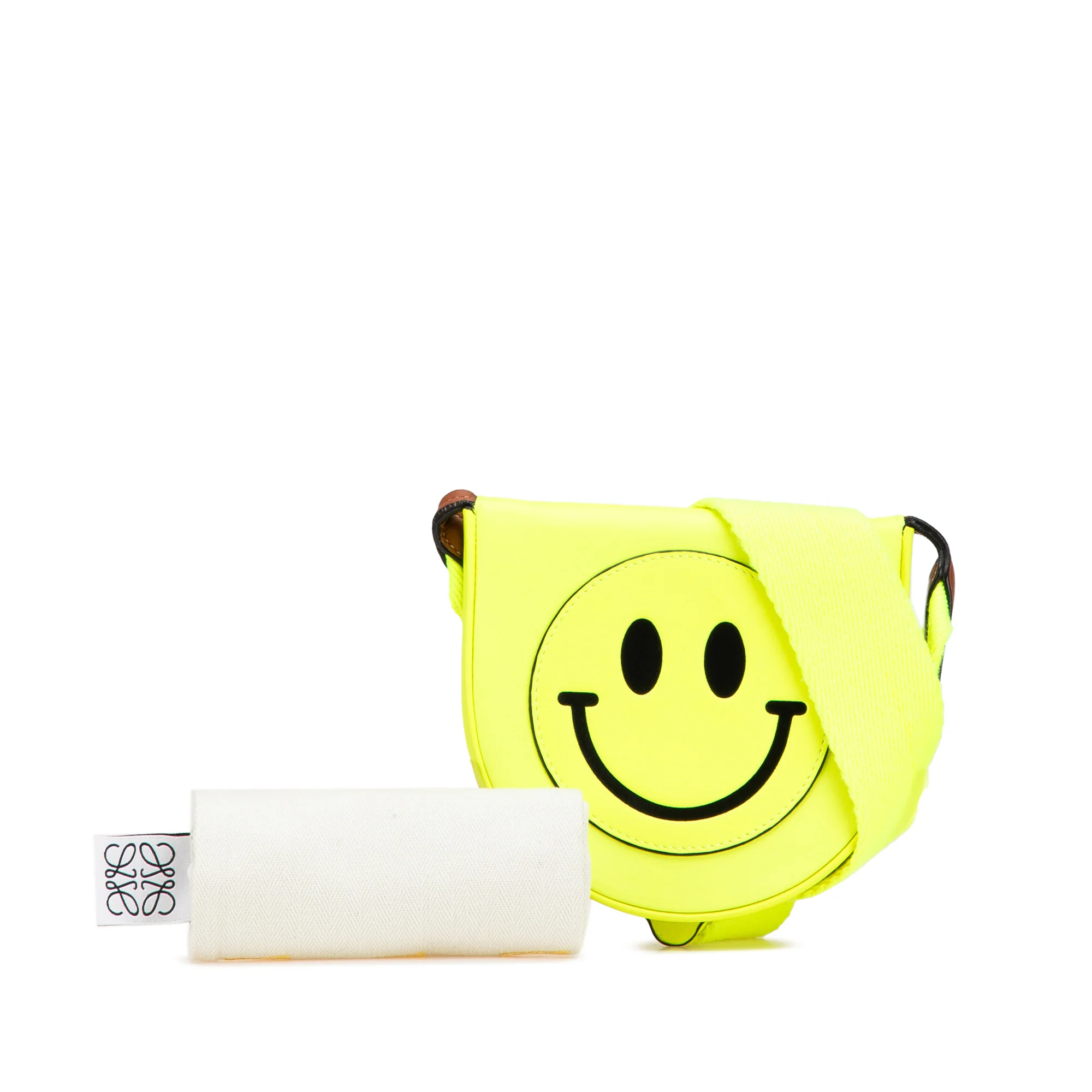 LOEWE | Pre-Owned Small Smooth Calfskin Smiley Heel Crossbody | Yellow/Neon Yellow - Image 3