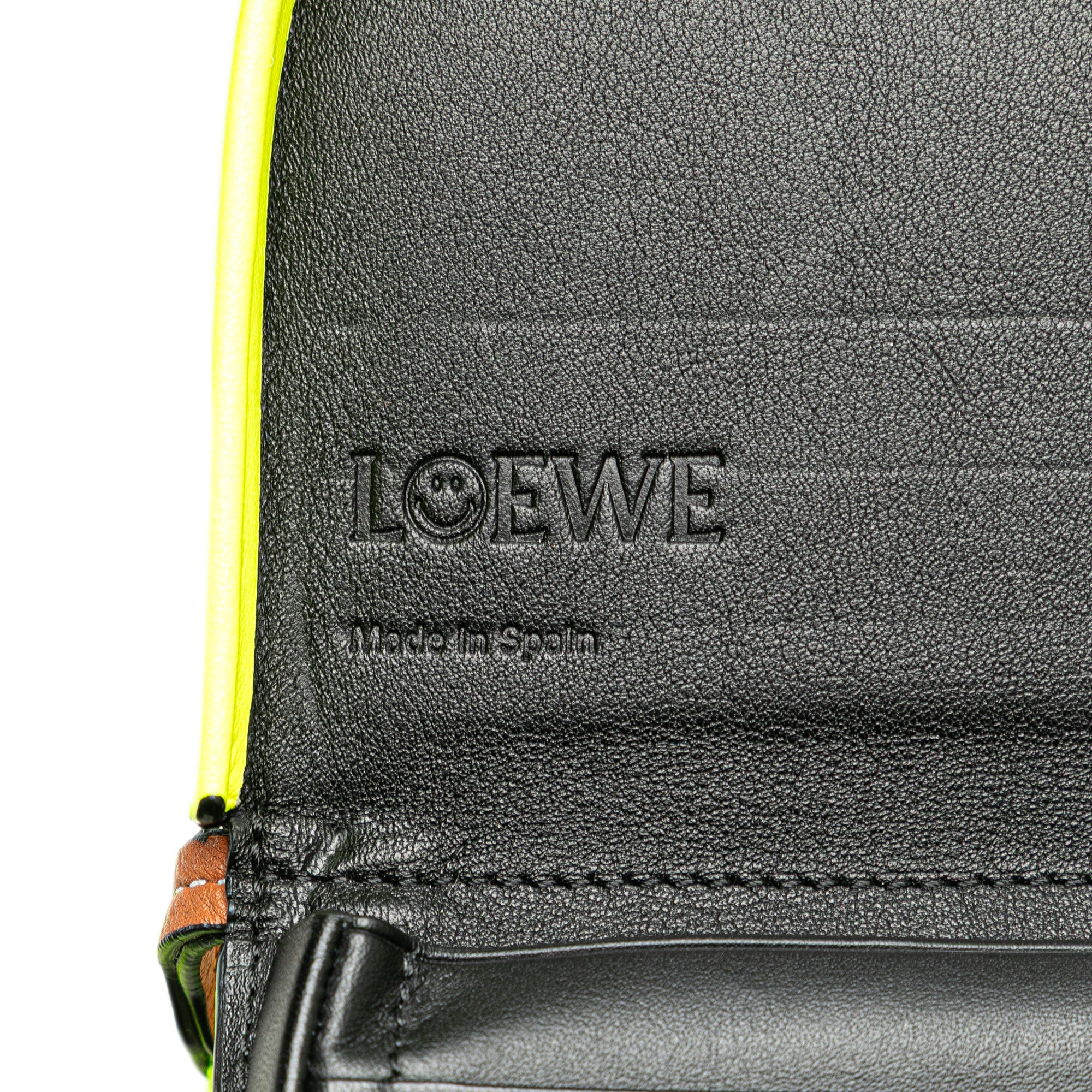 LOEWE | Pre-Owned Small Smooth Calfskin Smiley Heel Crossbody | Yellow/Neon Yellow - Image 9