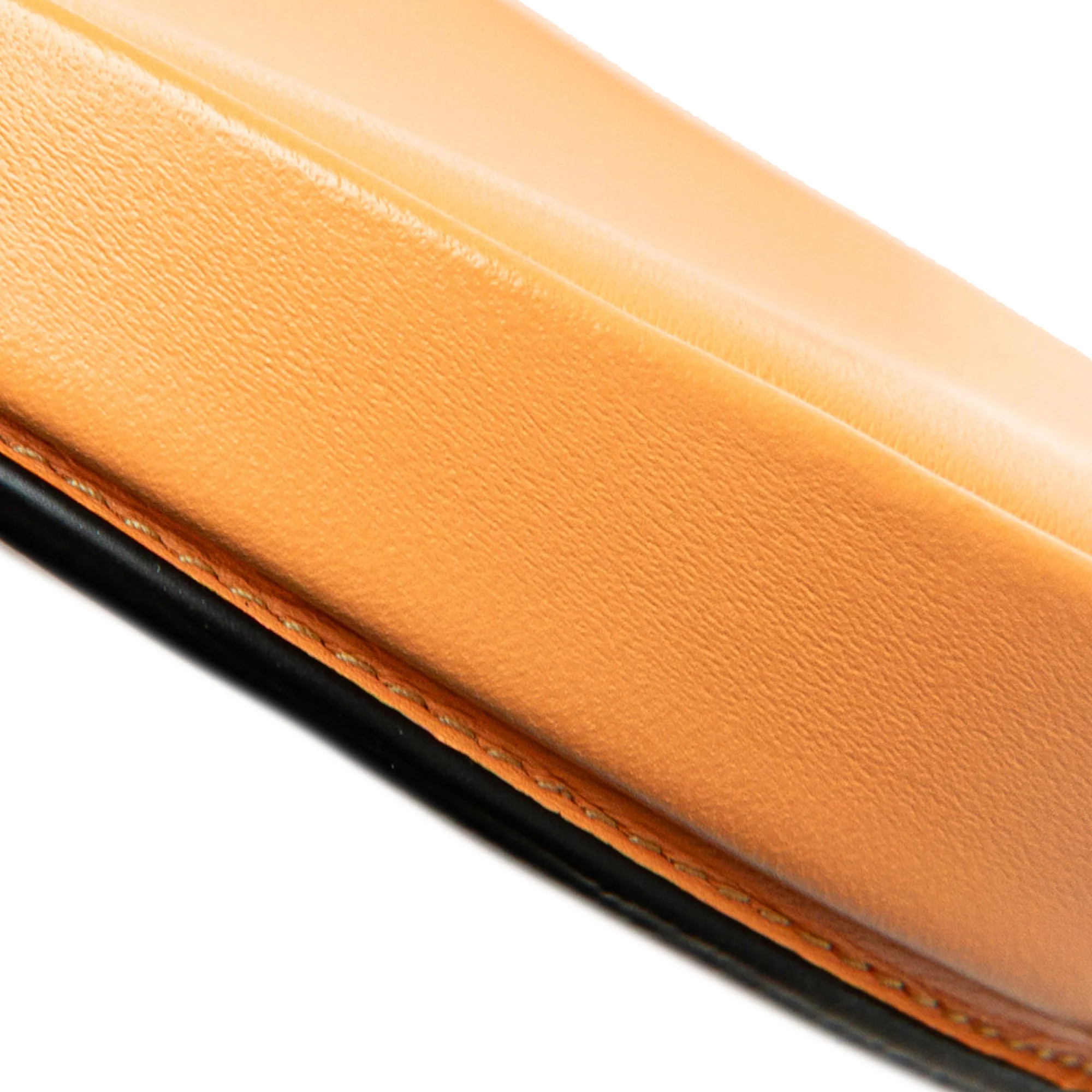 LOEWE | Pre-Owned Small Soft Calfskin Heel Pouch | Orange/Light Orange - Image 3