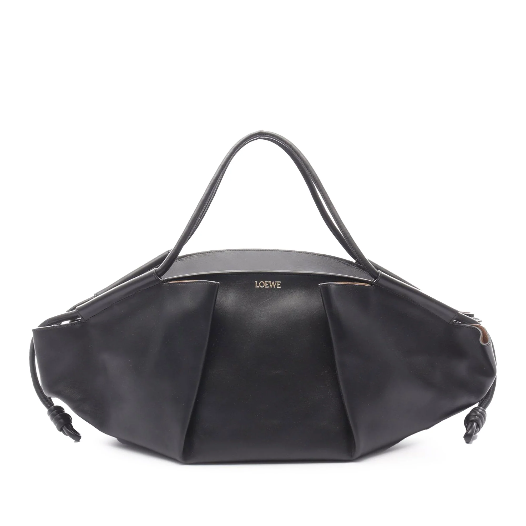 LOEWE | Pre-Owned XL Shiny Calfskin Paseo Tote | Black