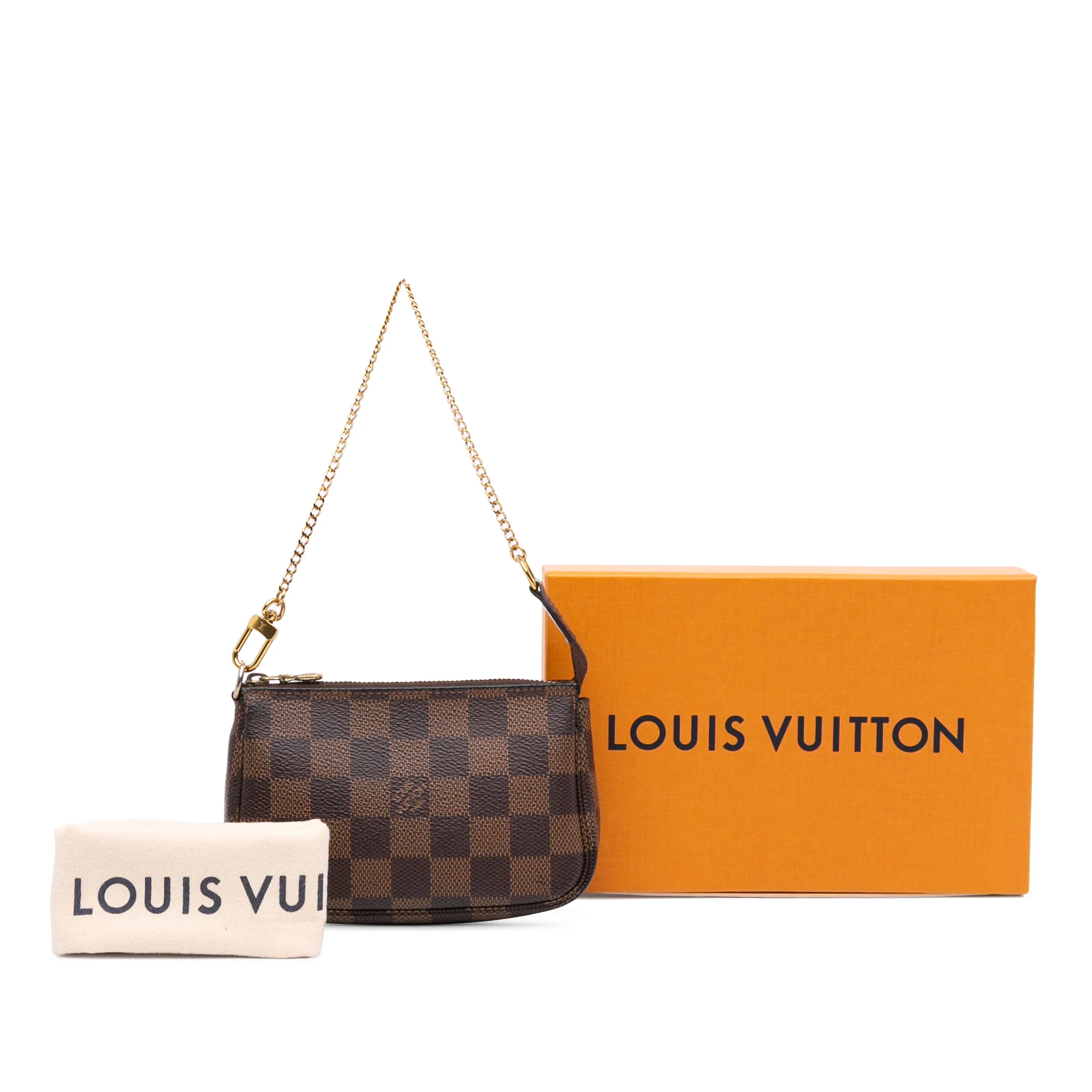 Louis Vuitton | Pre-Owned Damier Ebene Mini Pochette Accessoires | Brown - Image 3