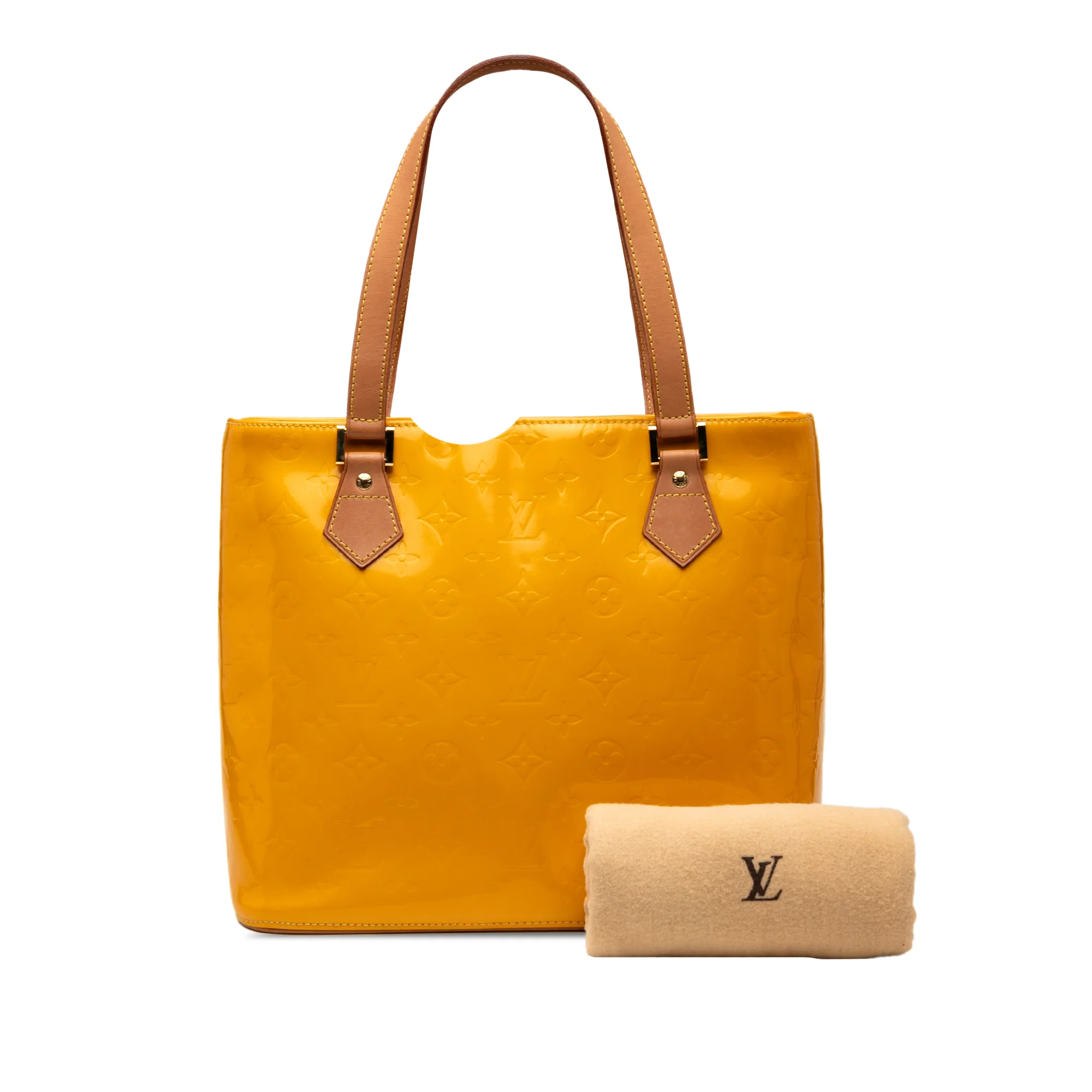 Louis Vuitton | Pre-Owned Monogram Vernis Houston | Yellow/Light Yellow - Image 2