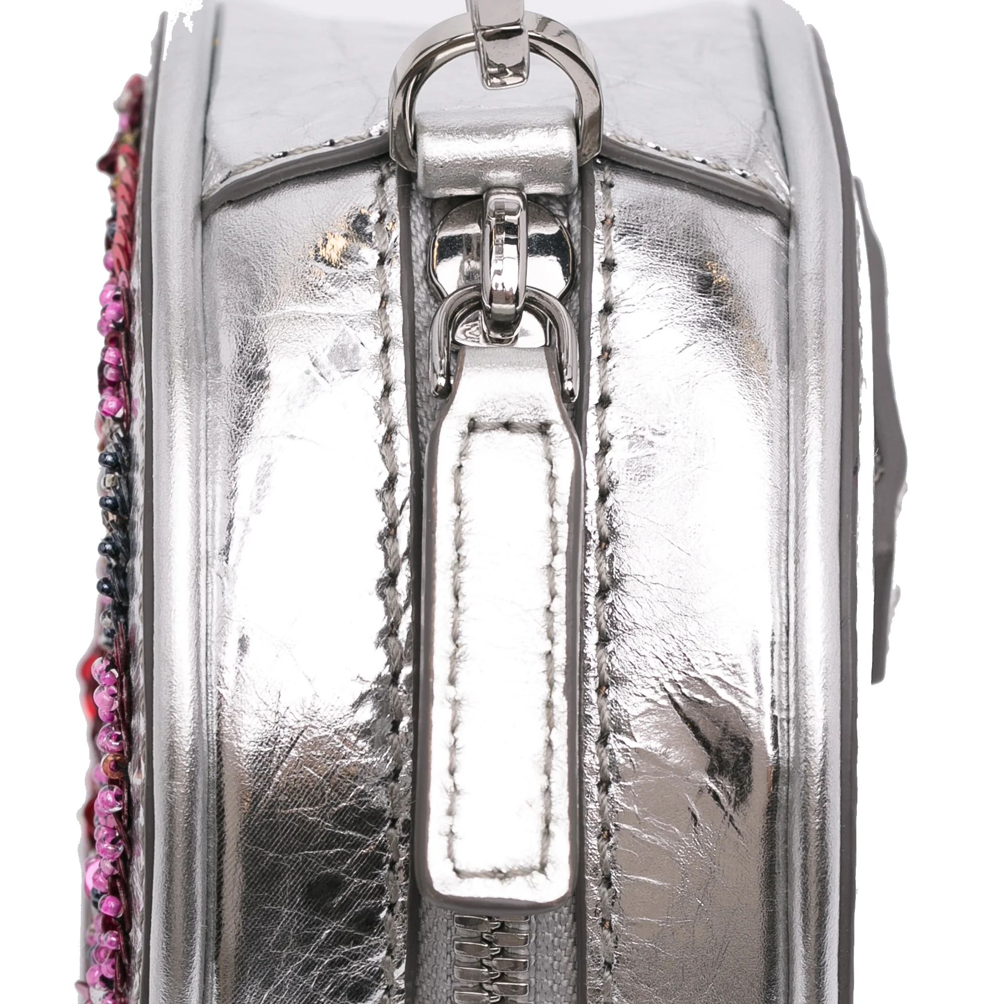 MCM | Pre-Owned Paticia Leopard Sparkle Satchel | SilverRed - Image 16