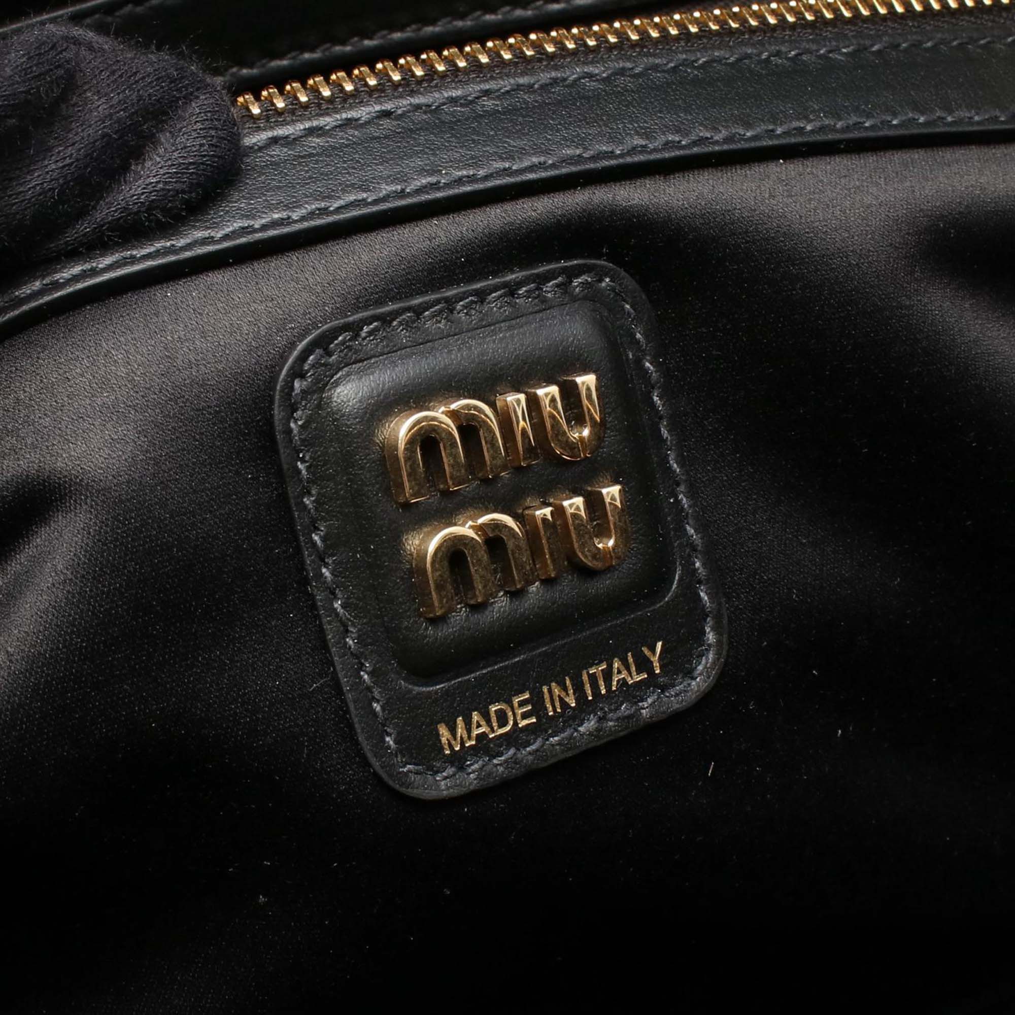 Miu Miu | Pre-Owned Calfskin Beau Top Handle | Black - Image 4