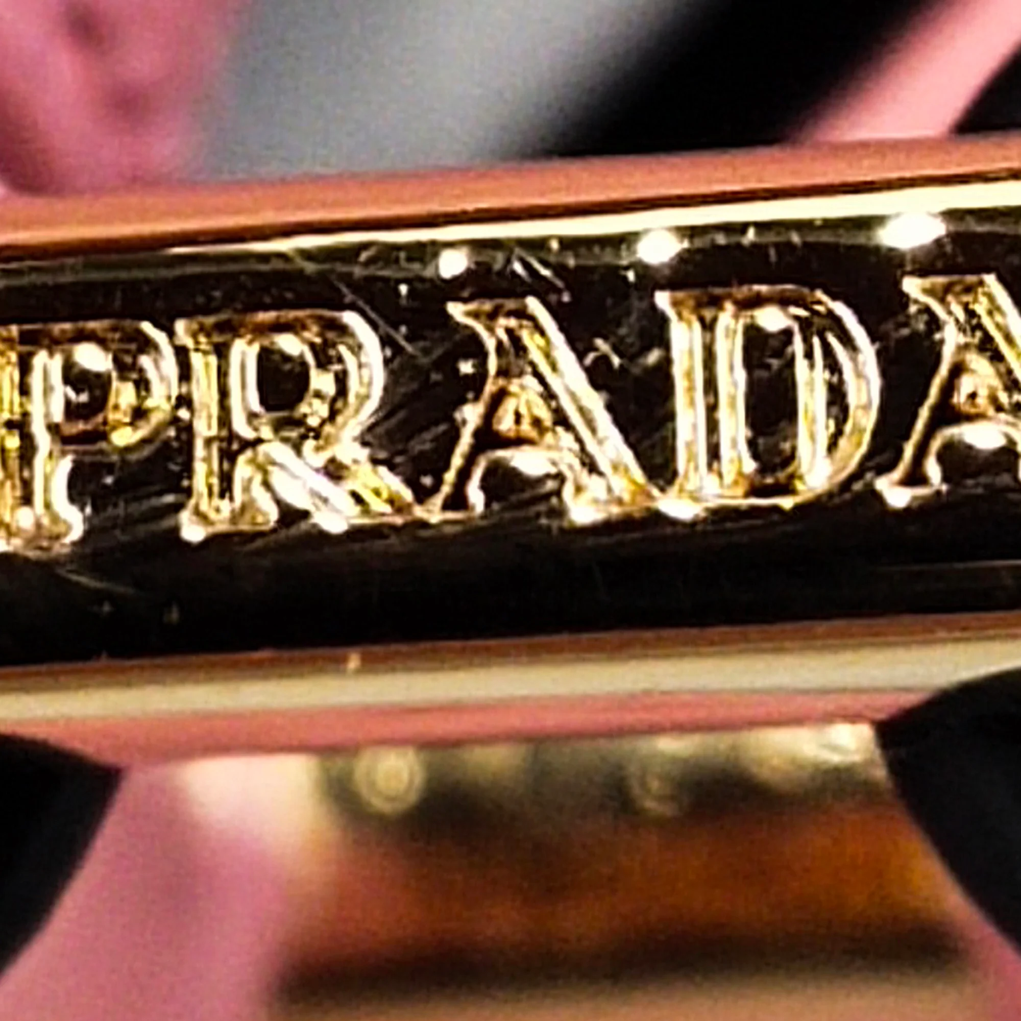 Prada | Pre-Owned Glace Calf Studded Etiquette Crossbody | Pink/Blush - Image 11