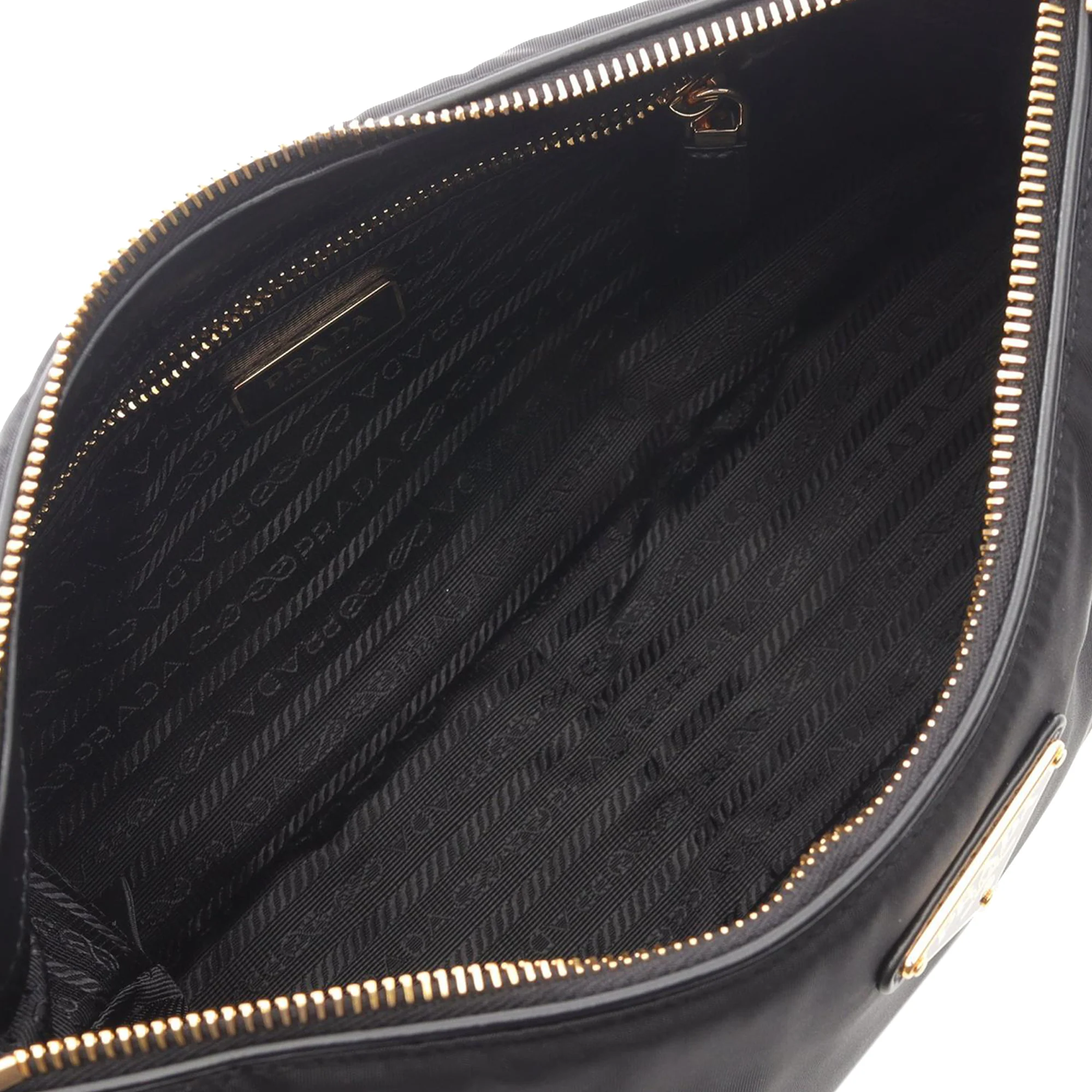 Prada | Pre-Owned Leather and Tessuto Shoulder Bag | Black - Image 3