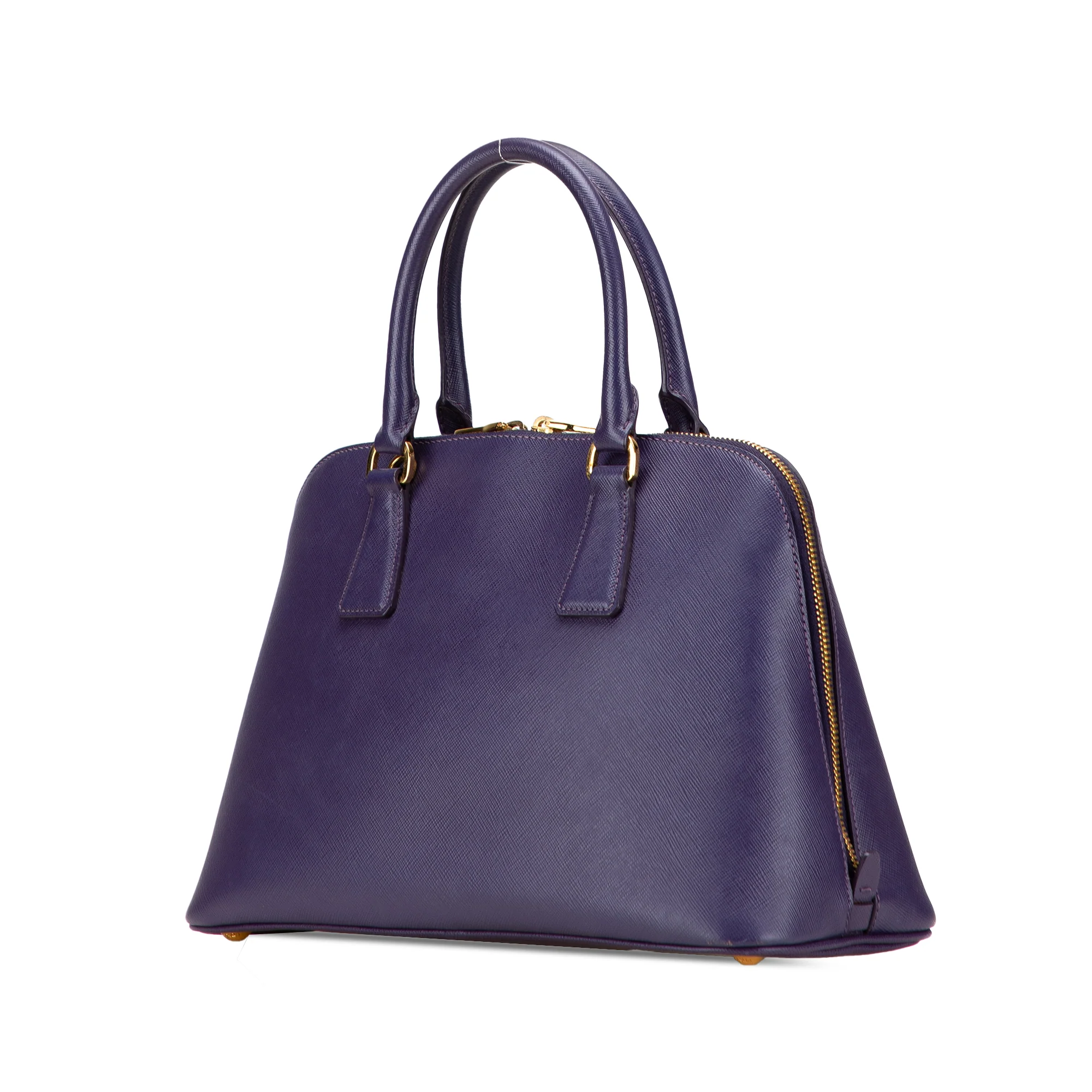 Prada | Pre-Owned Medium Saffiano Lux Promenade Satchel | Purple/Dark Purple - Image 3