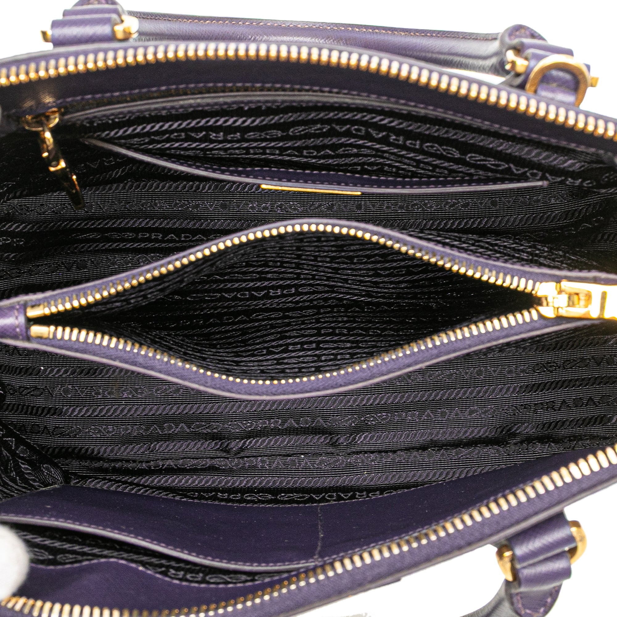 Prada | Pre-Owned Medium Saffiano Lux Promenade Satchel | Purple/Dark Purple - Image 5