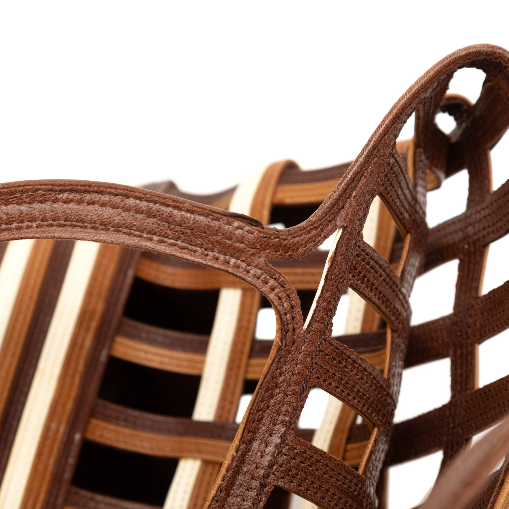 Prada | Pre-Owned Mini Leather Lattice Tote | Brown - Image 6