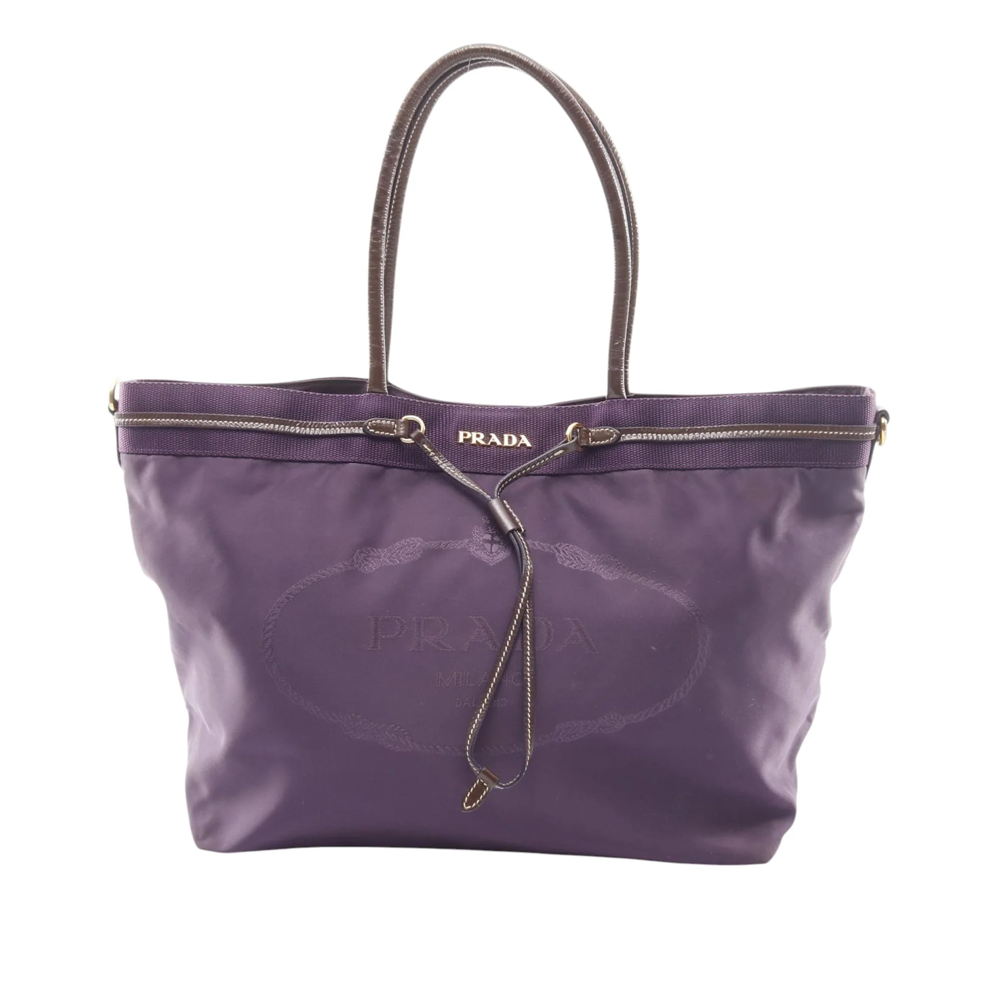 Prada | Pre-Owned Re-Nylon Jacquard Tote | Purple