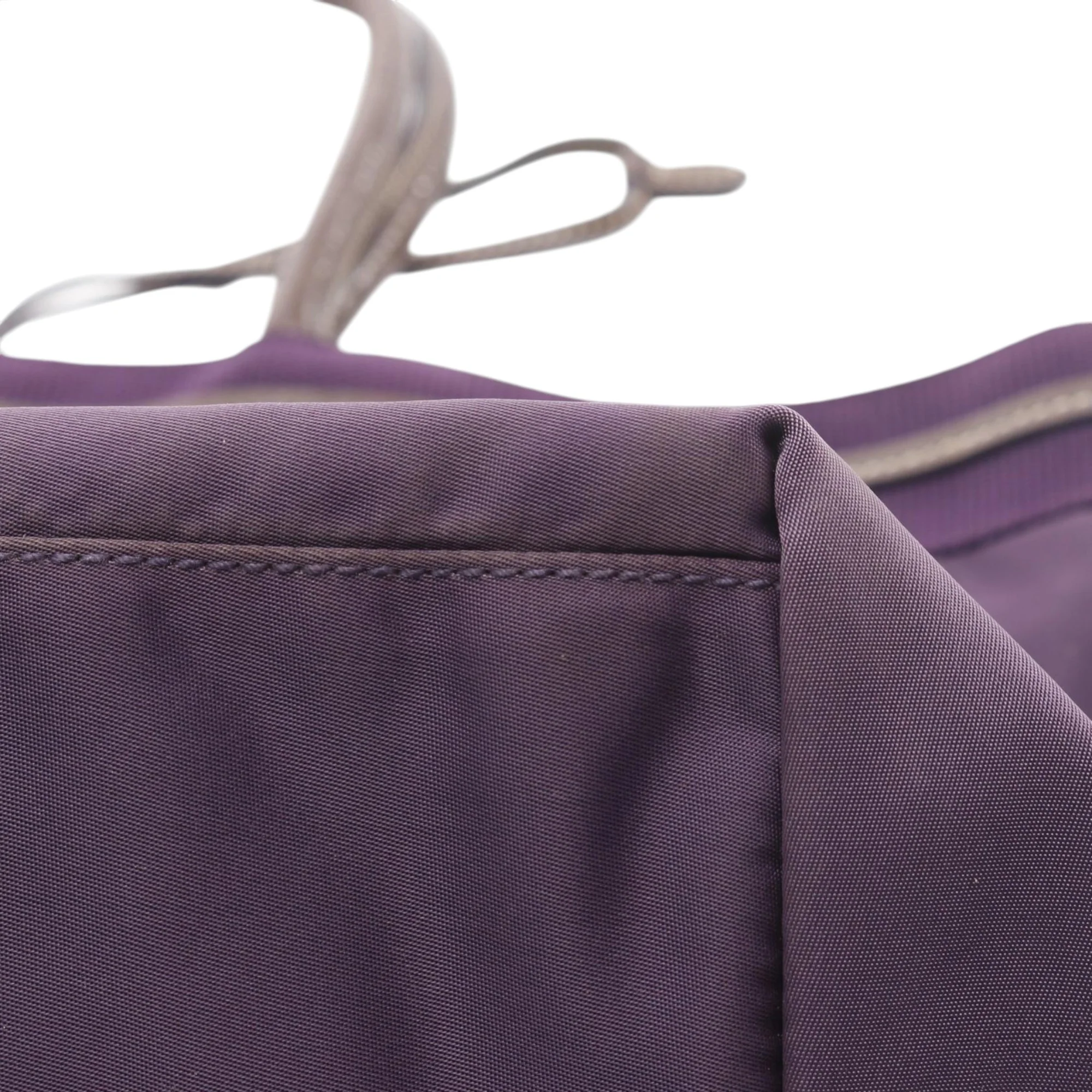 Prada | Pre-Owned Re-Nylon Jacquard Tote | Purple - Image 7