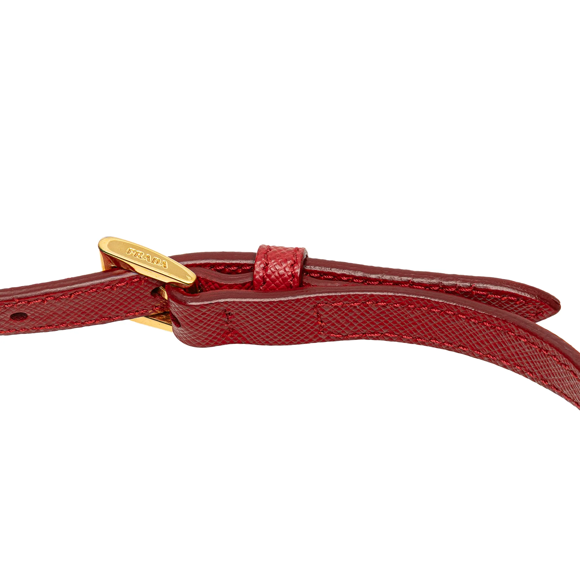 Prada | Pre-Owned Saffiano Double Zip Crossbody | Red - Image 4