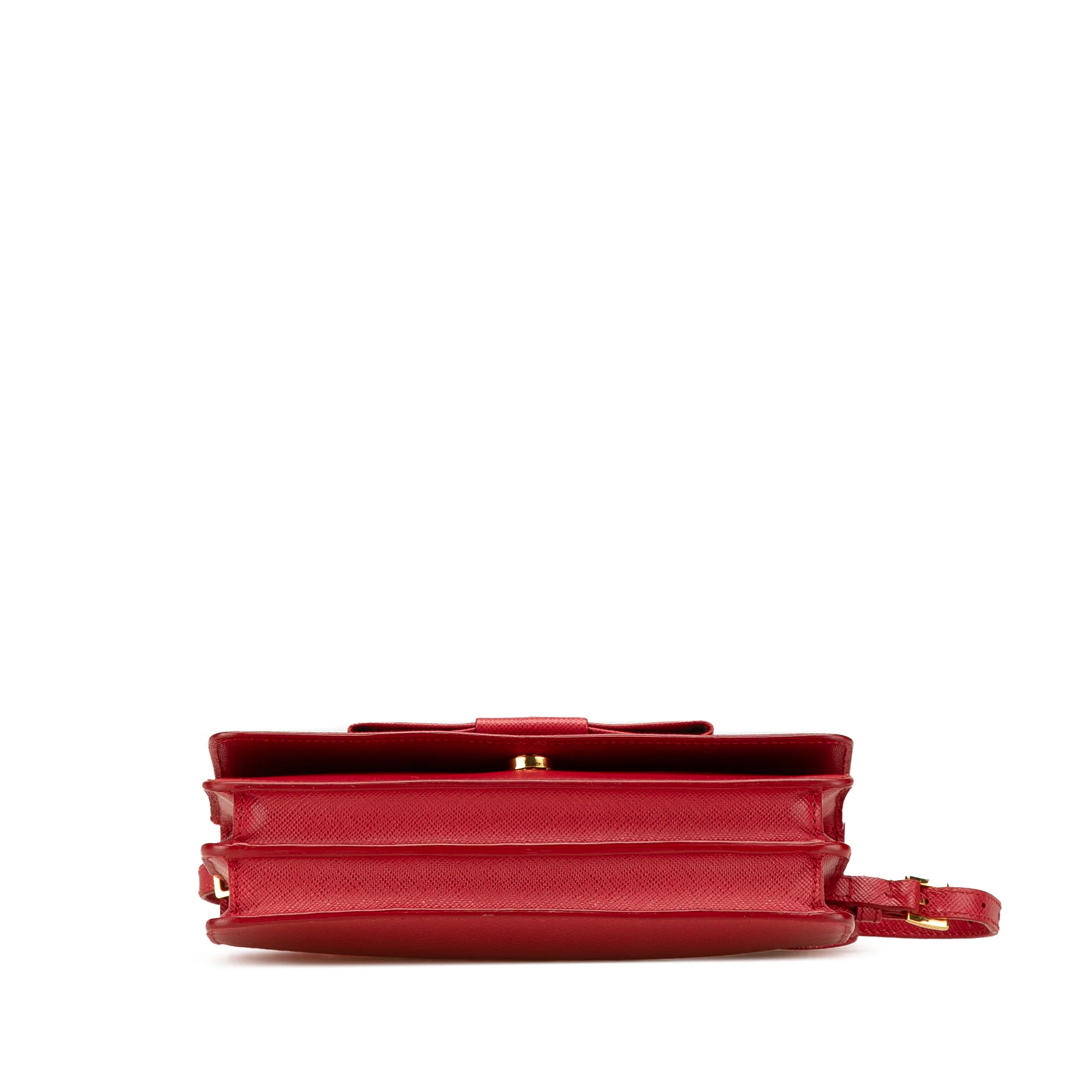 Prada | Pre-Owned Saffiano Lux Bow Wallet On Strap | Red - Image 10