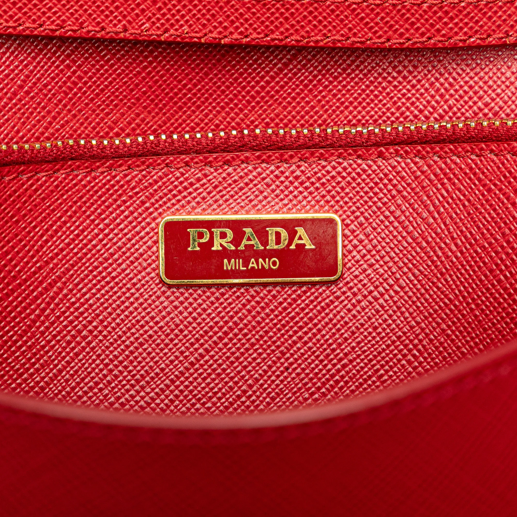 Prada | Pre-Owned Saffiano Lux Bow Wallet On Strap | Red - Image 13