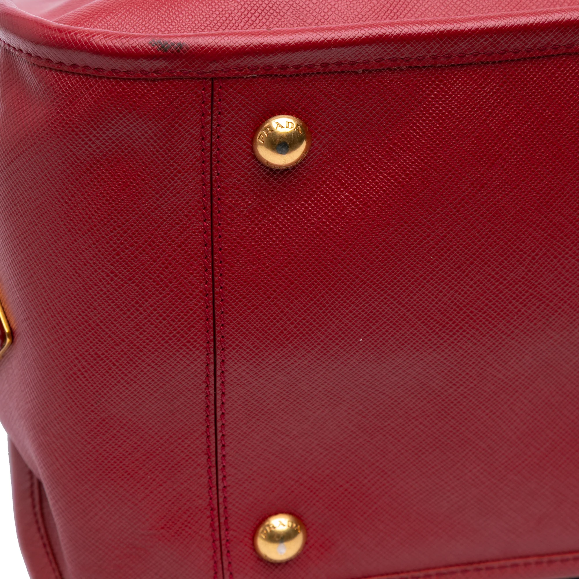 Prada | Pre-Owned Saffiano Lux Frame Tote | Red - Image 8
