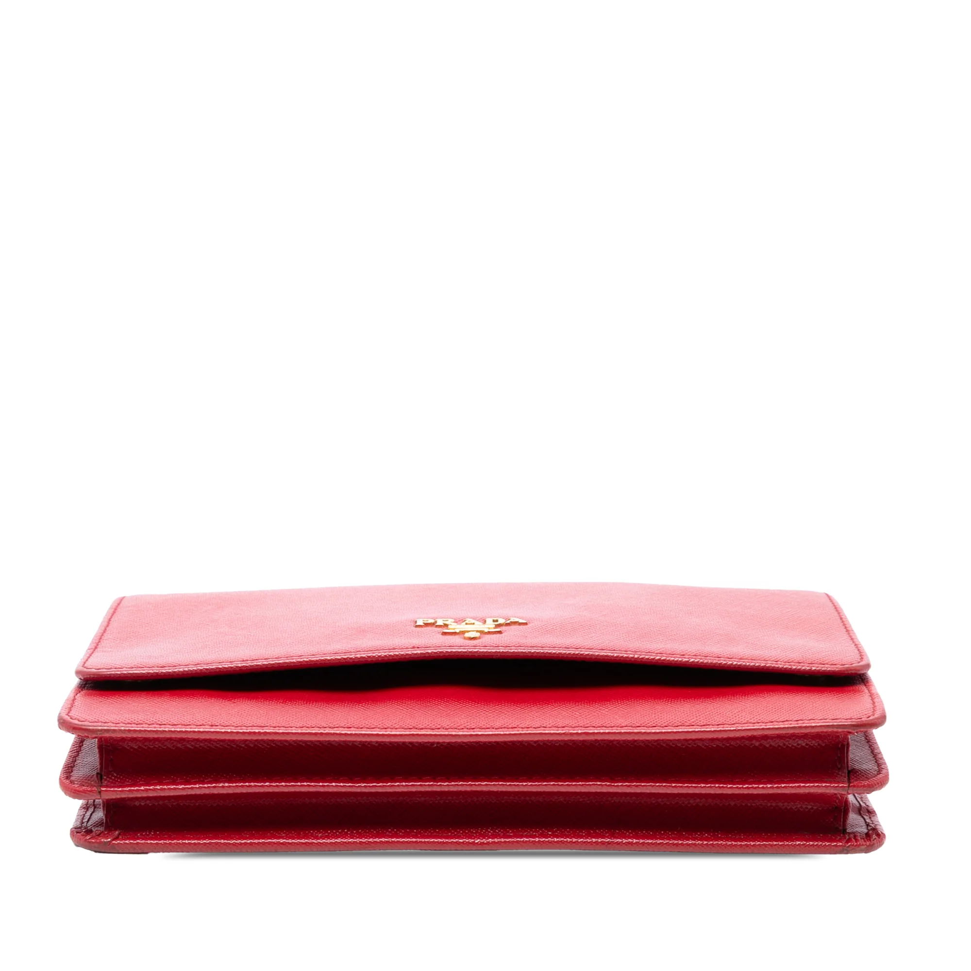 Prada | Pre-Owned Saffiano Wallet on Strap | Red - Image 4