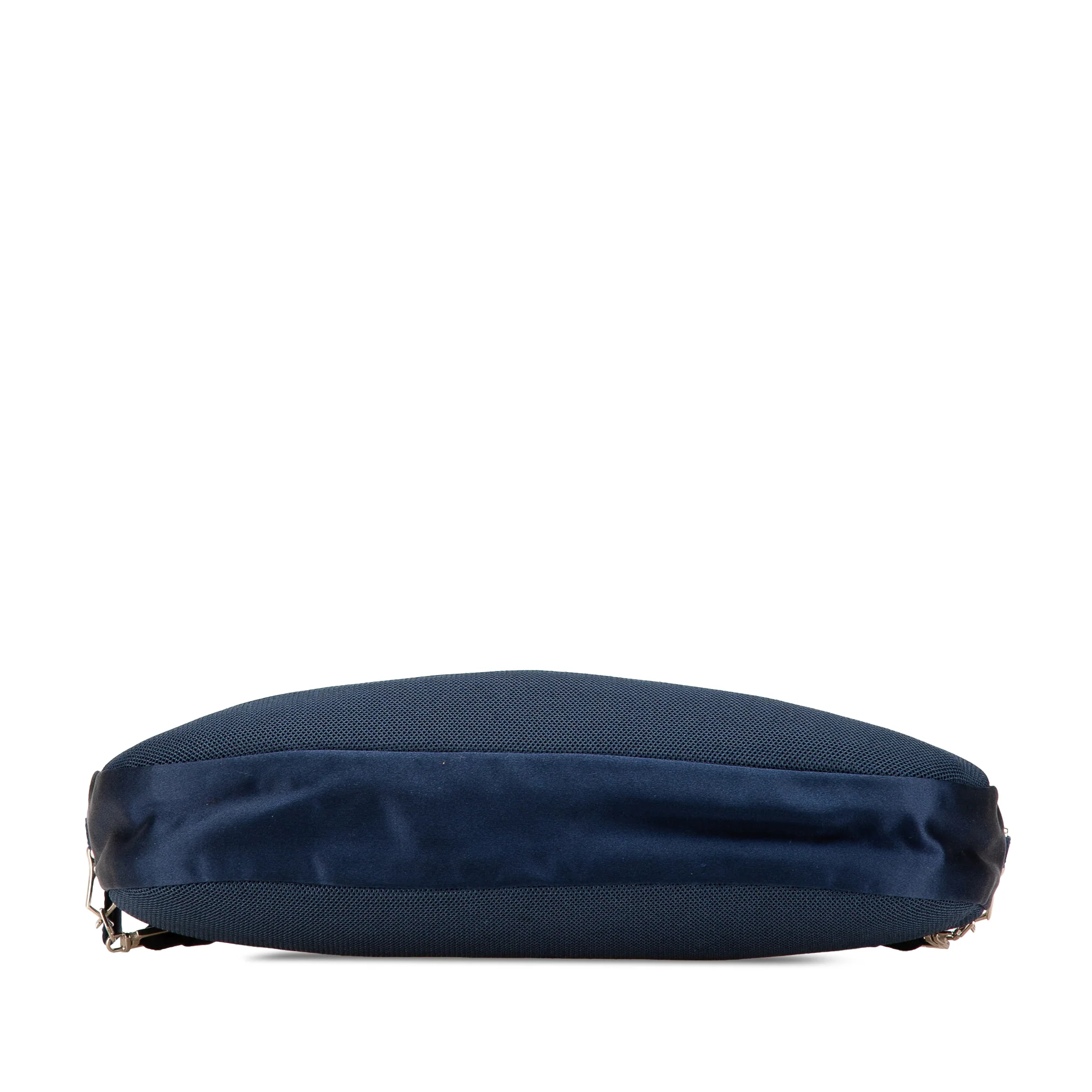 Prada | Pre-Owned Satin Trimmed Mesh Shoulder Bag | Blue/Dark Blue - Image 5