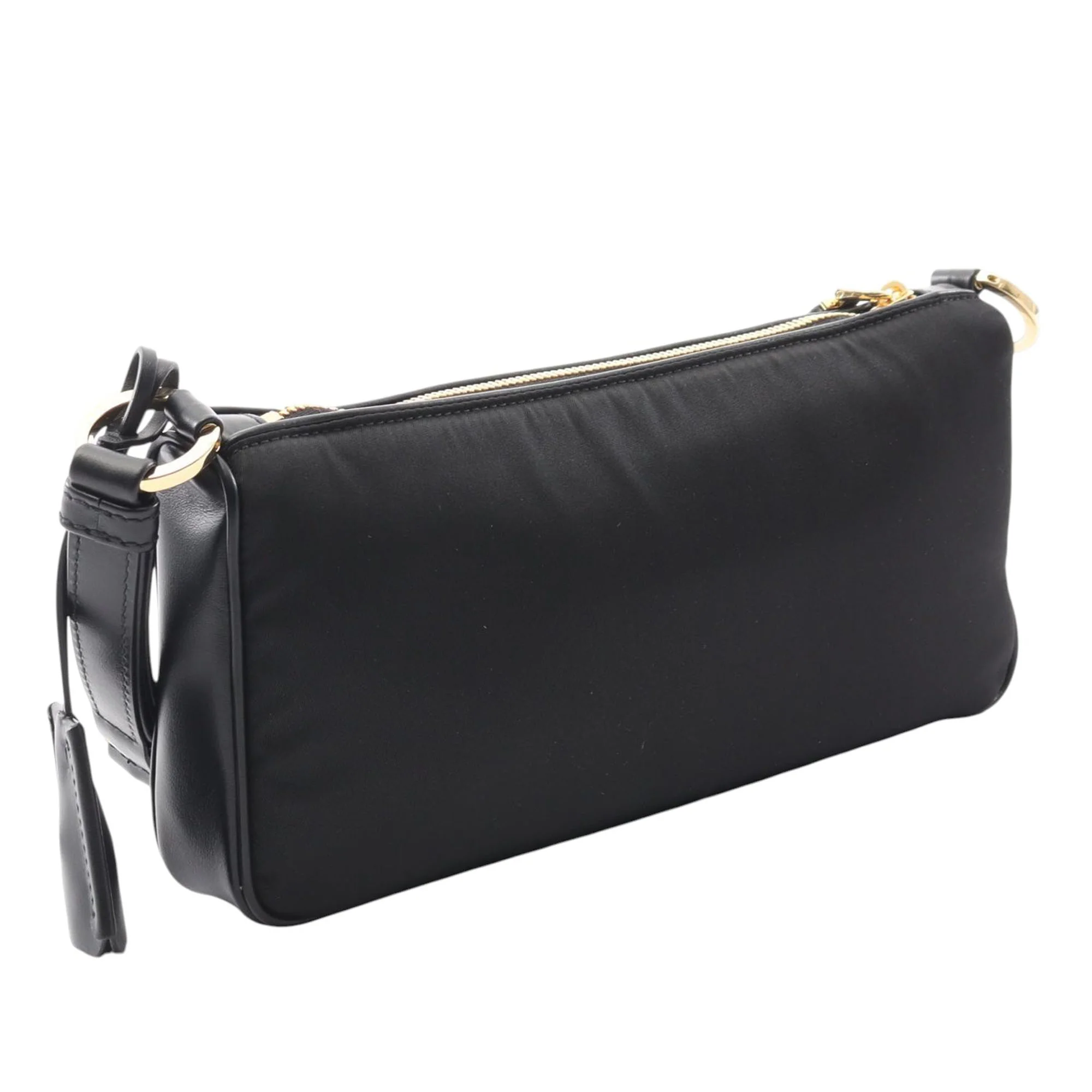 Prada | Pre-Owned Small Leather and Tessuto Crossbody | Black - Image 2