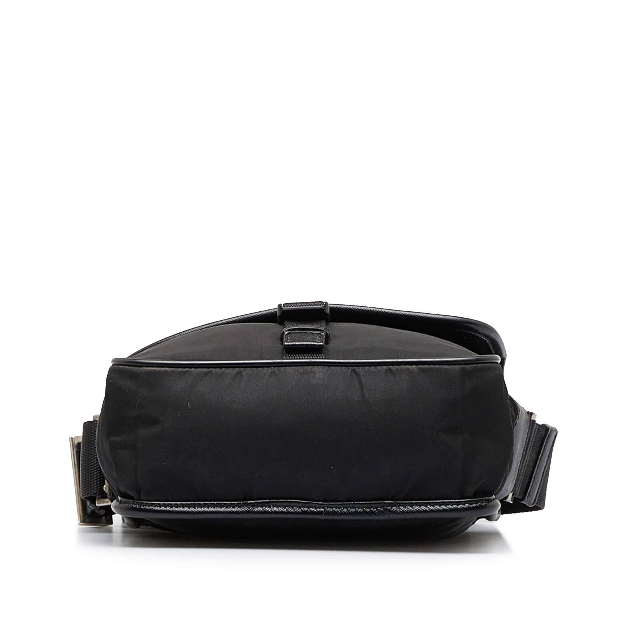 Prada | Pre-Owned Tessuto Buckle Messenger Bag - III | Black - Image 15